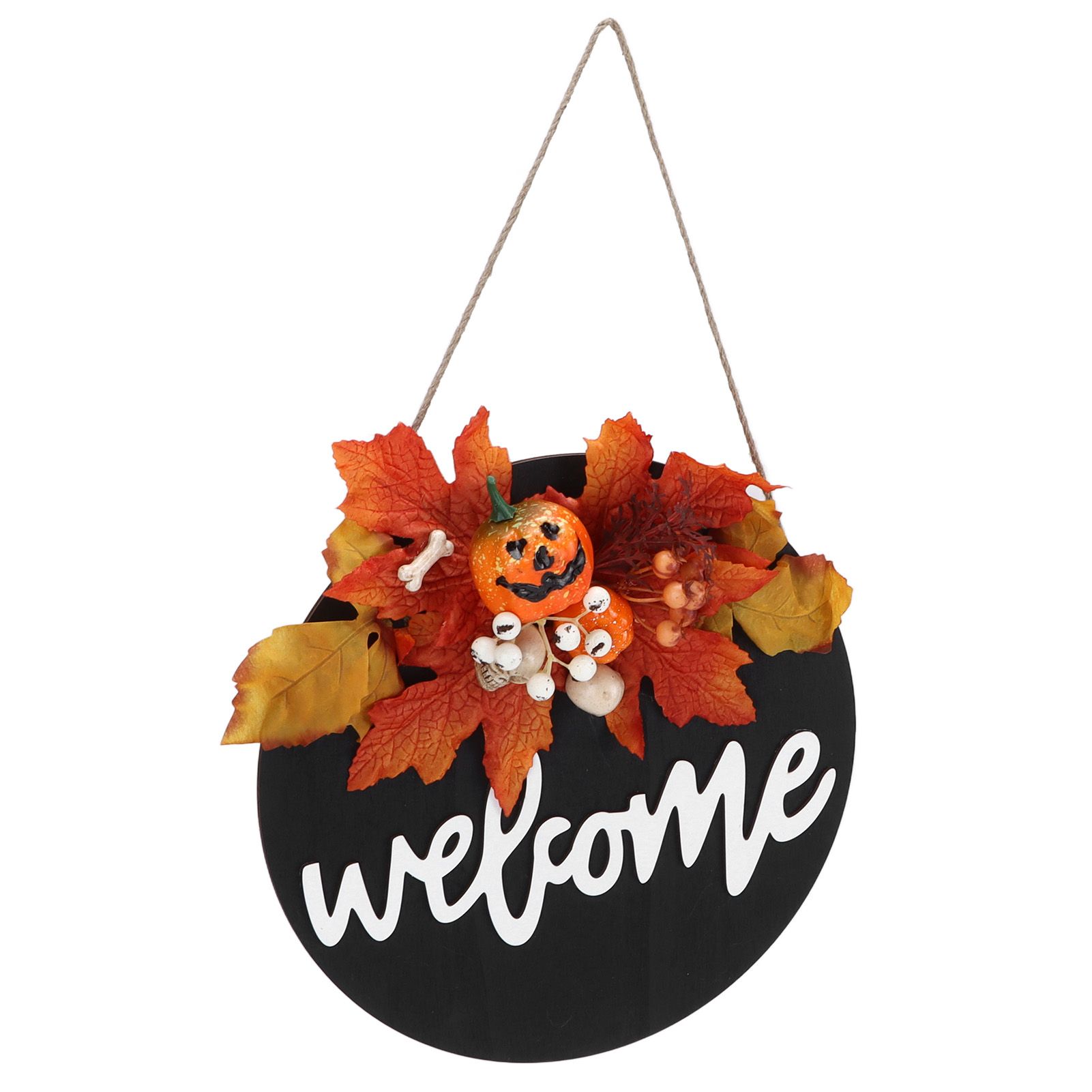 Round Wood Door Sign Farmhouse Front Door Hanging Welcome Sign Decors for view 9