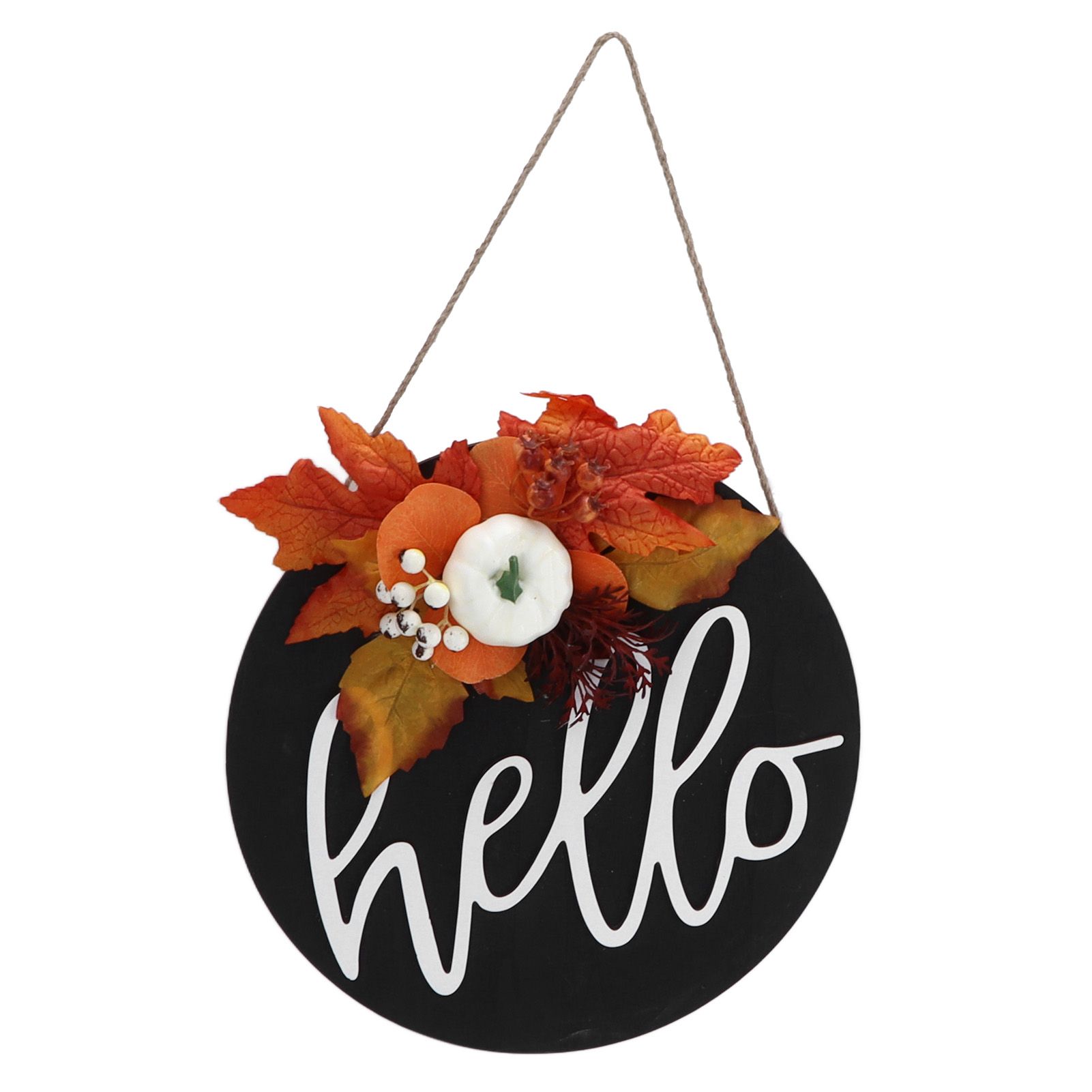 Round Wood Door Sign Farmhouse Front Door Hanging Welcome Sign Decors for view 3