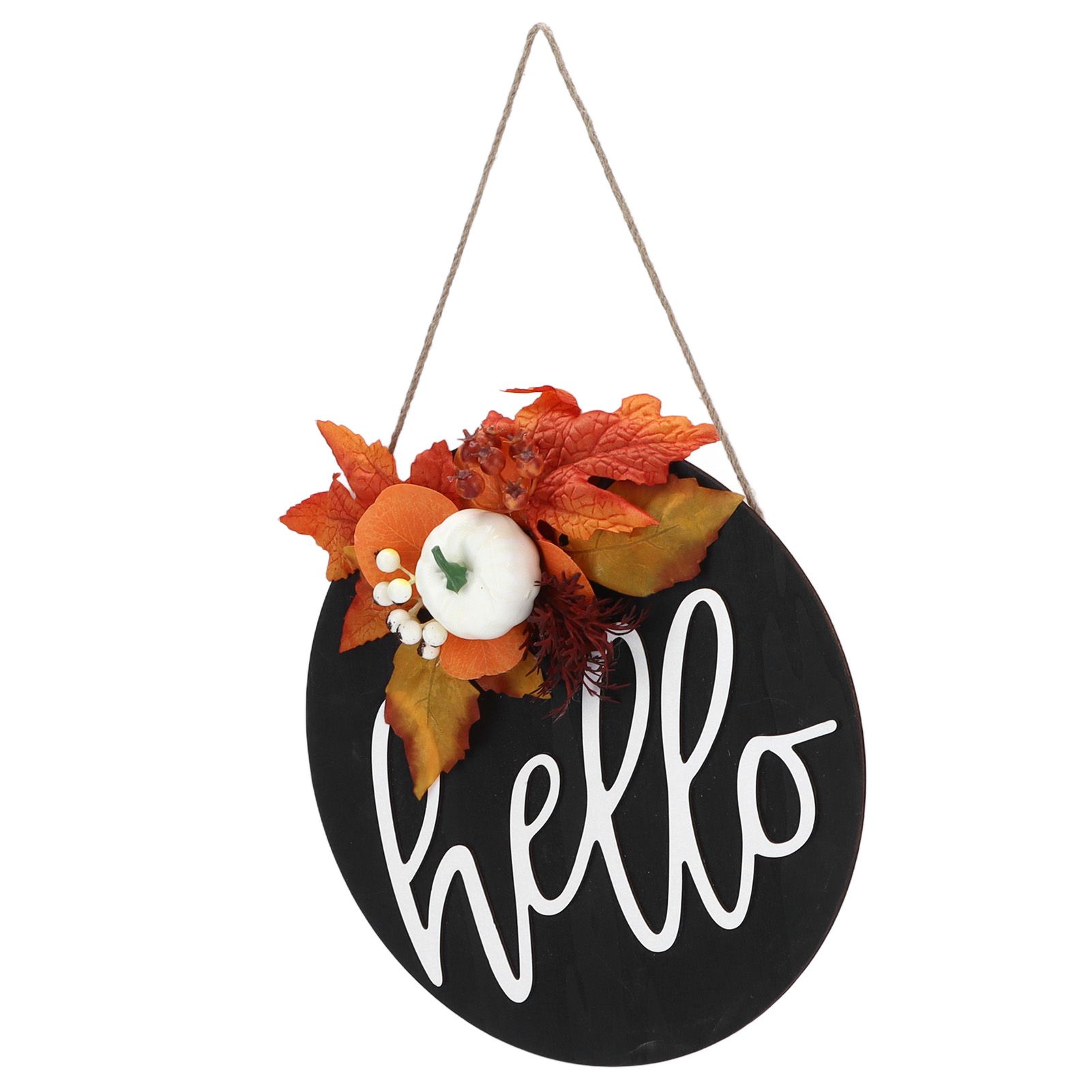 Round Wood Door Sign Farmhouse Front Door Hanging Welcome Sign Decors for view 4