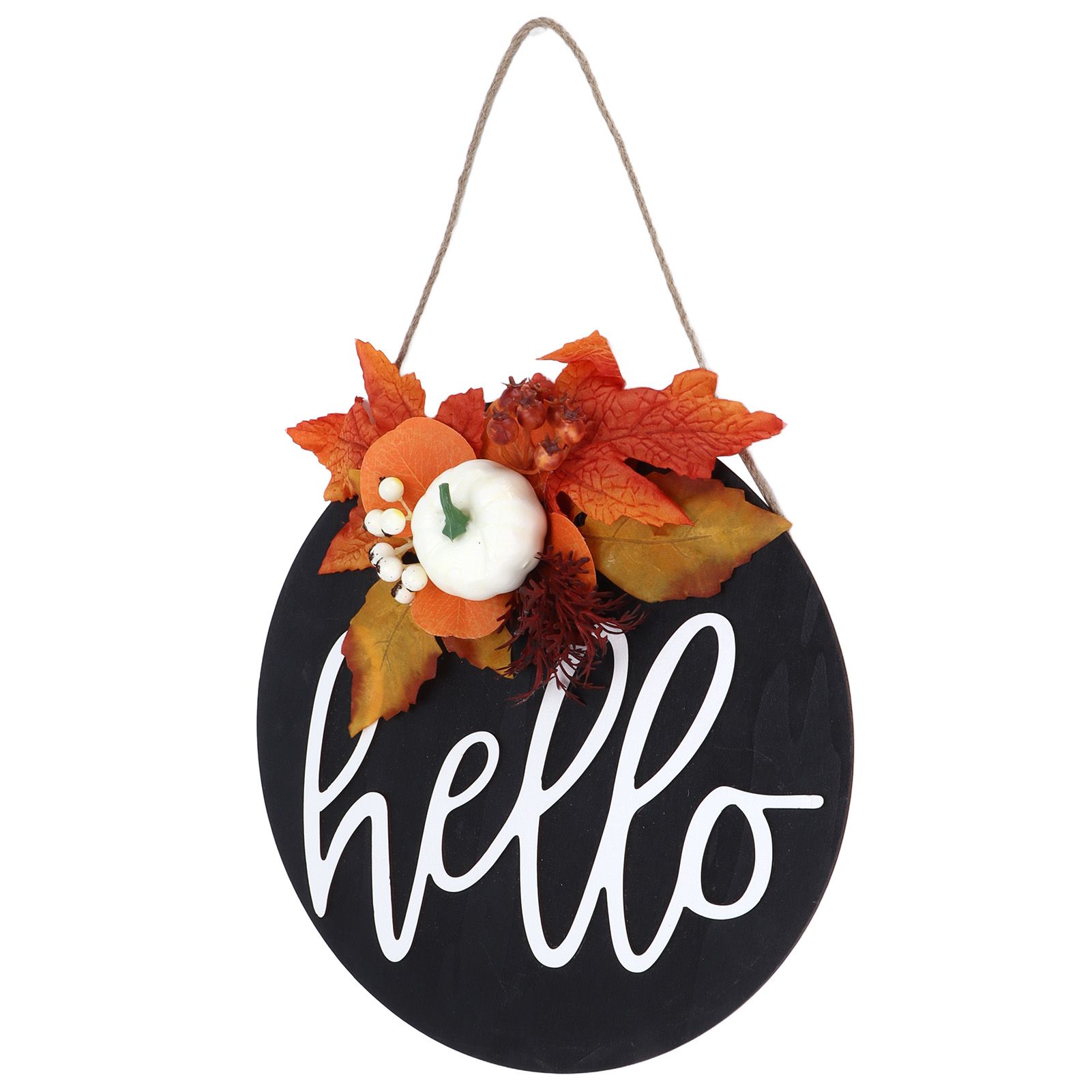 Round Wood Door Sign Farmhouse Front Door Hanging Welcome Sign Decors for view 5