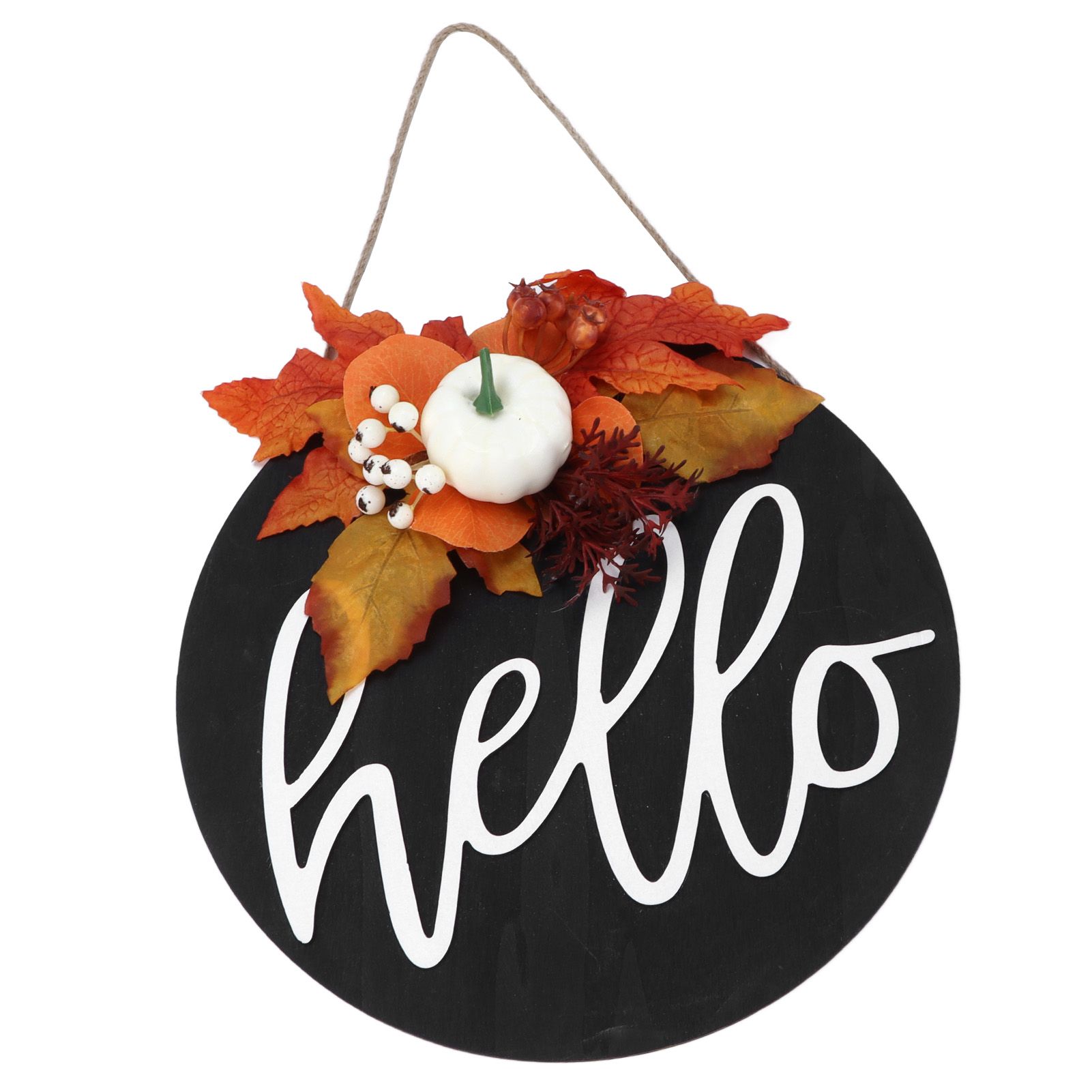 Round Wood Door Sign Farmhouse Front Door Hanging Welcome Sign Decors for view 9