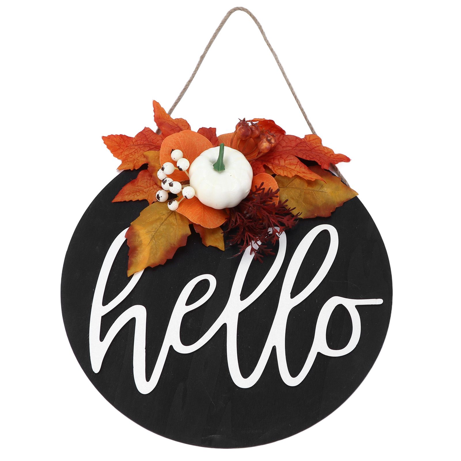 Round Wood Door Sign Farmhouse Front Door Hanging Welcome Sign Decors for view 10
