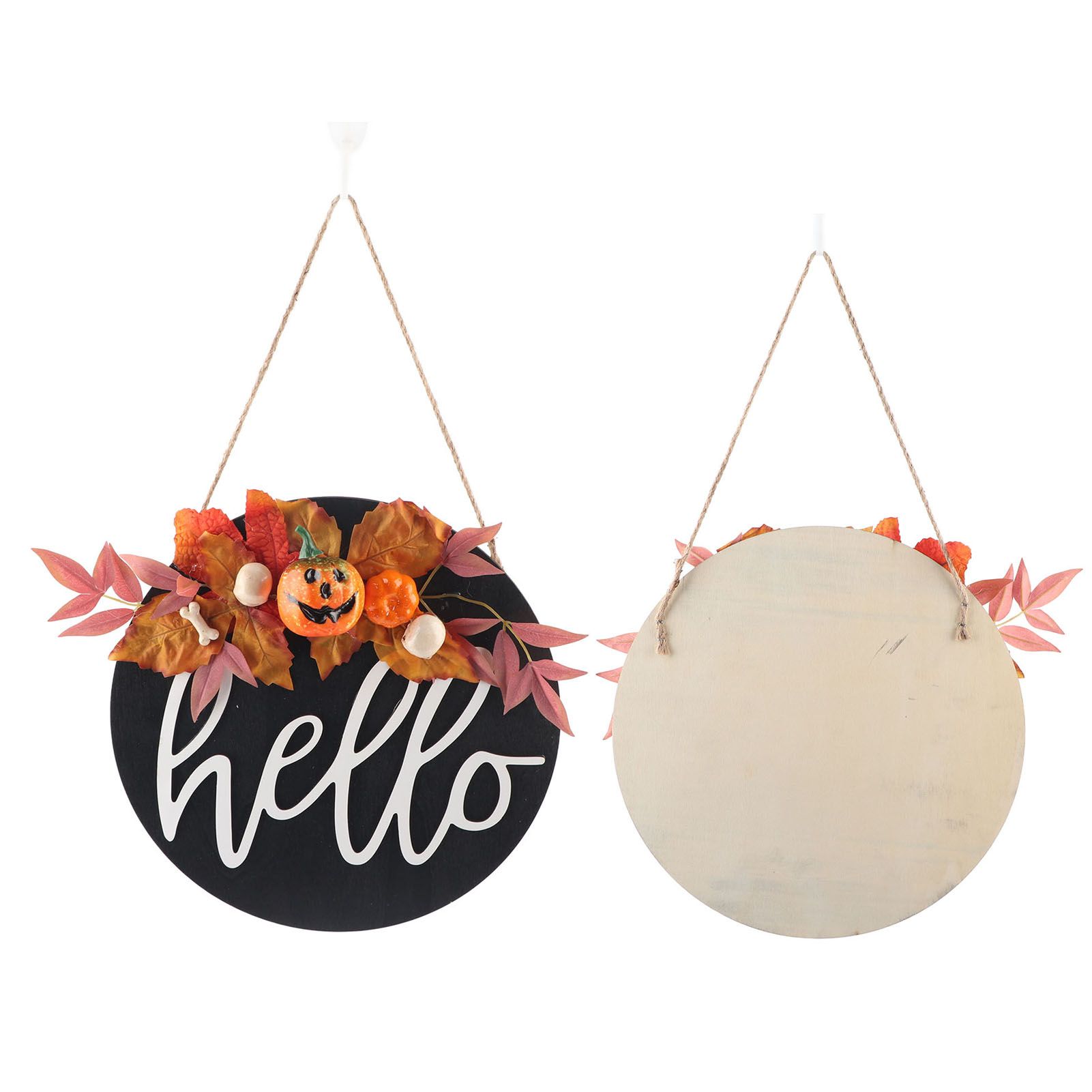 Round Wood Door Sign Farmhouse Front Door Hanging Welcome Sign Decors for view 10