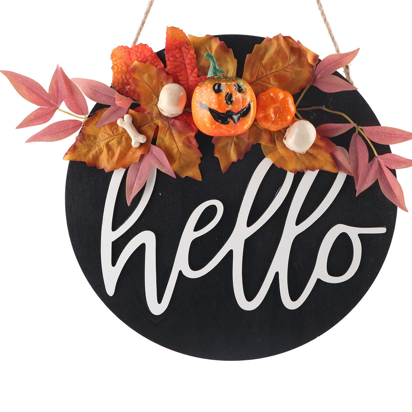 Round Wood Door Sign Farmhouse Front Door Hanging Welcome Sign Decors for view 14