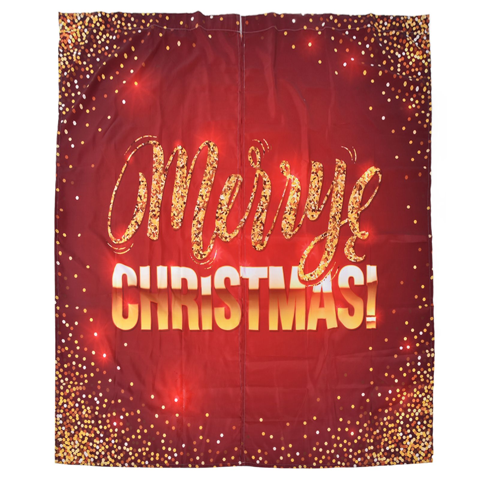 Christmas Curtain Polyester Fiber 3D Digital Printing Merry Christmas Custome