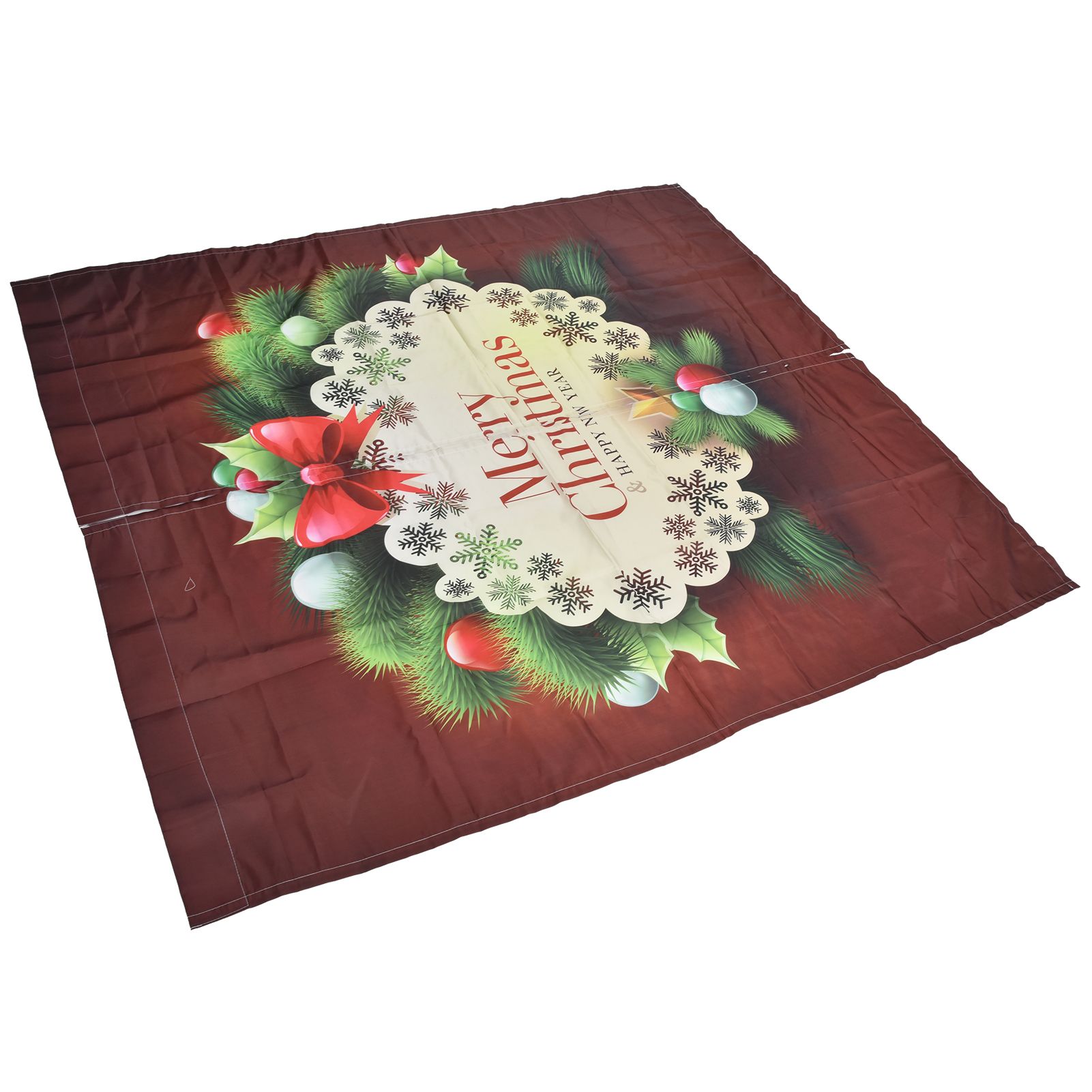 Christmas Curtain Polyester Fiber 3D Digital Printing Merry Christmas Custome view 2