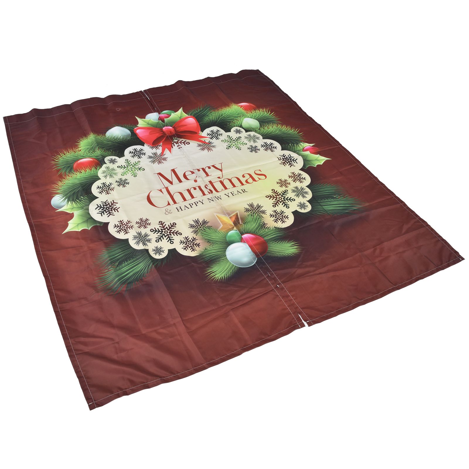 Christmas Curtain Polyester Fiber 3D Digital Printing Merry Christmas Custome view 5