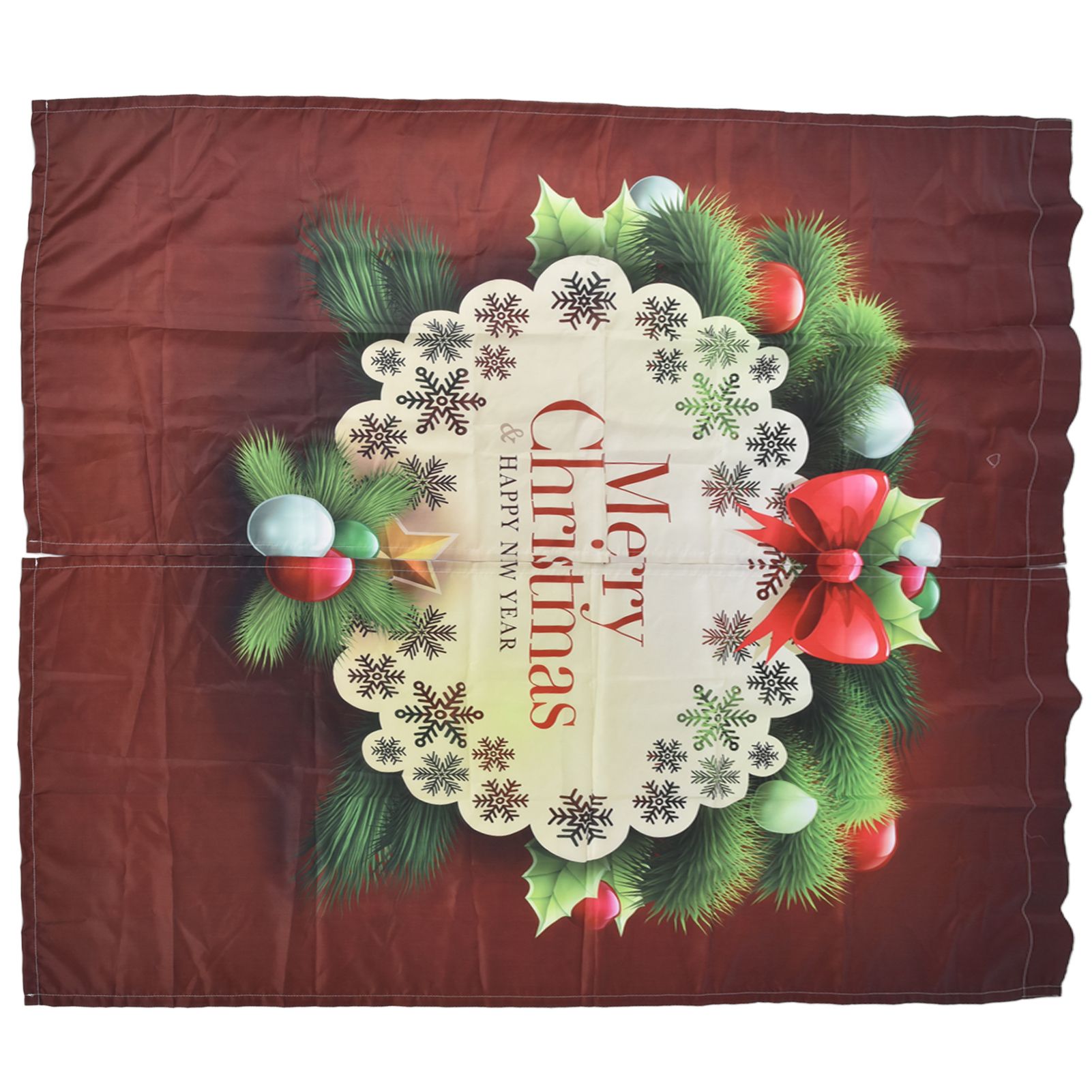 Christmas Curtain Polyester Fiber 3D Digital Printing Merry Christmas Custome view 8