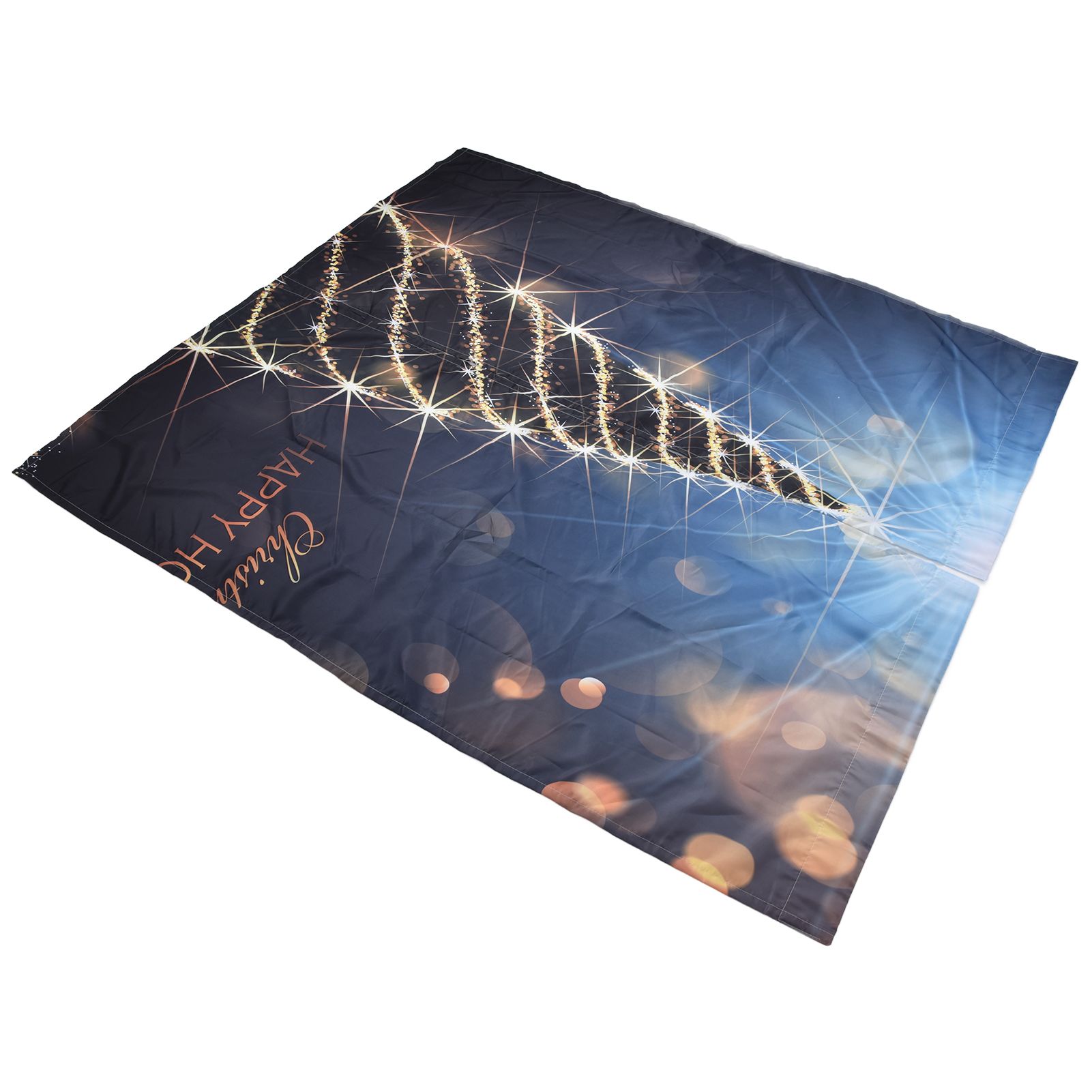 Christmas Curtain 3D Digital Printing Merry Christmas Outdoor Curtain for view 2