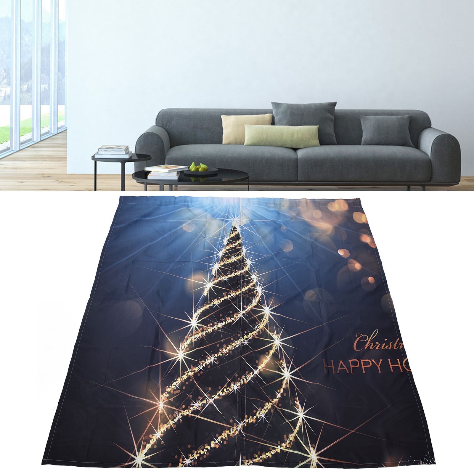 Christmas Curtain 3D Digital Printing Merry Christmas Outdoor Curtain for view 12