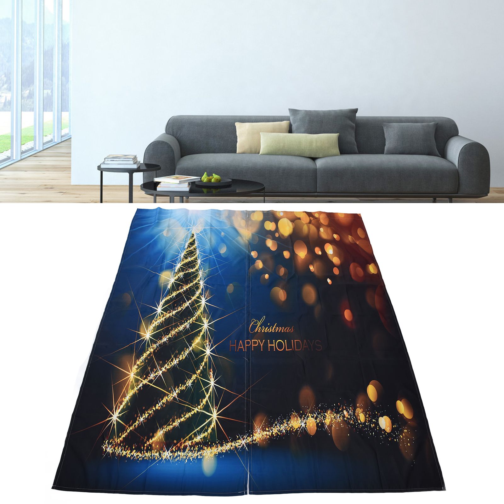 Christmas Curtain 3D Digital Printing Merry Christmas Outdoor Curtain for view 12