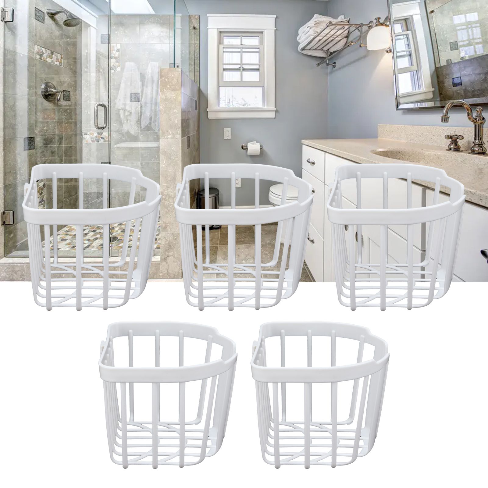 5pcs Hollow Tissue Box Holder Wall Mounted Adhesive Hanging Tissue Roll for view 12