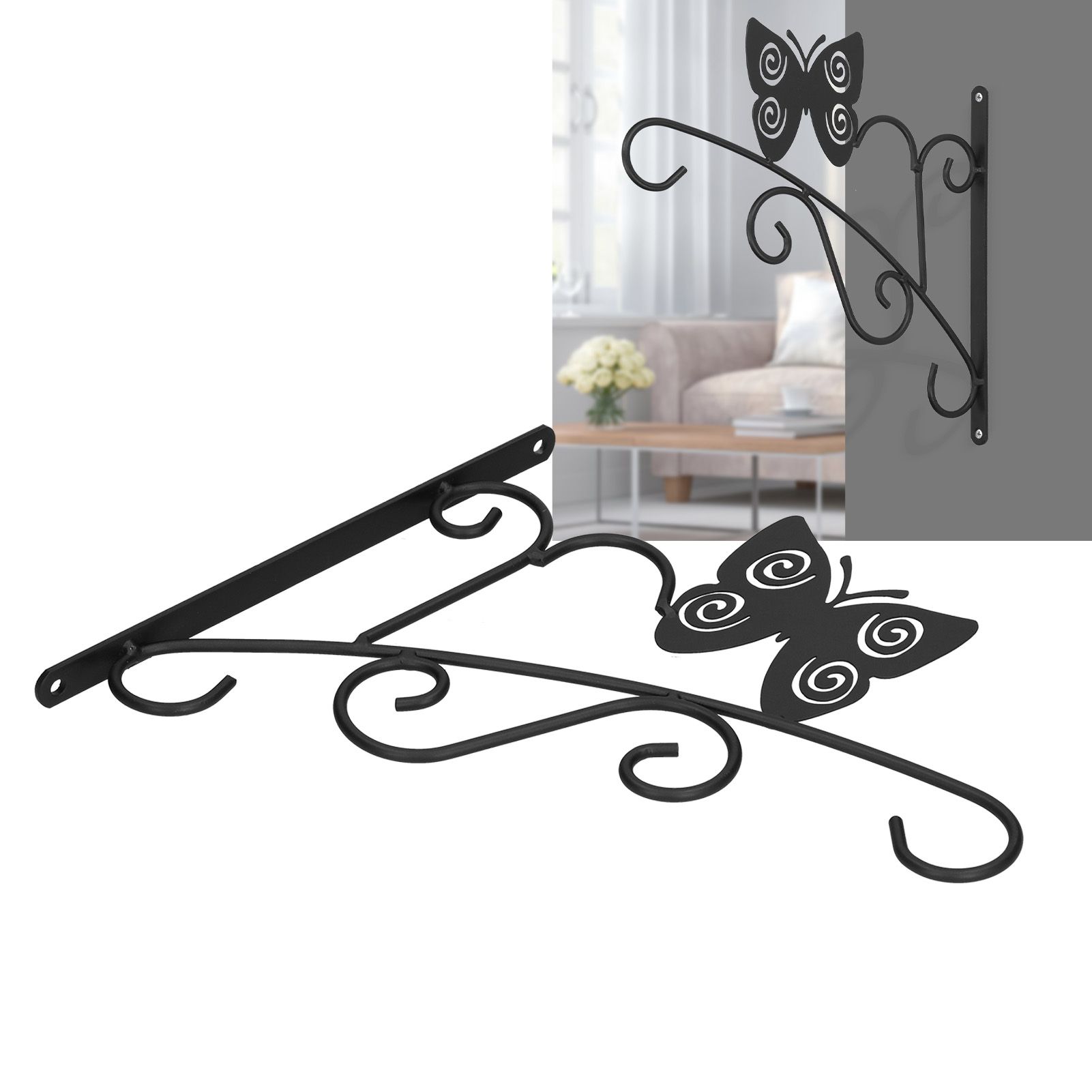 Hanging Plant Bracket Stable and Sturdy Iron Decorative Plant Hanger for view 12