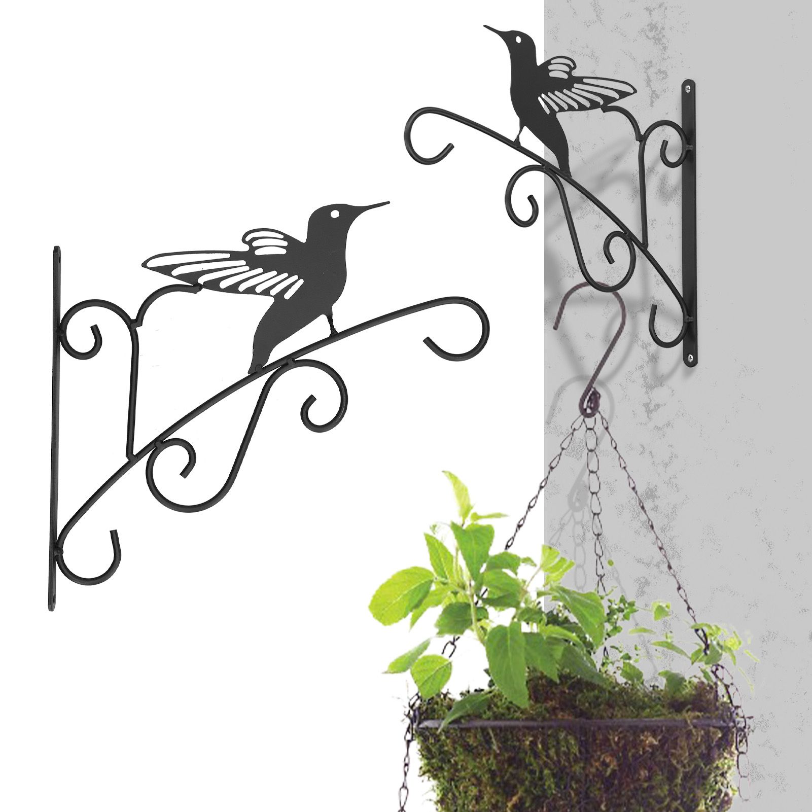 Hanging Plant Bracket Stable and Sturdy Iron Decorative Plant Hanger for view 11