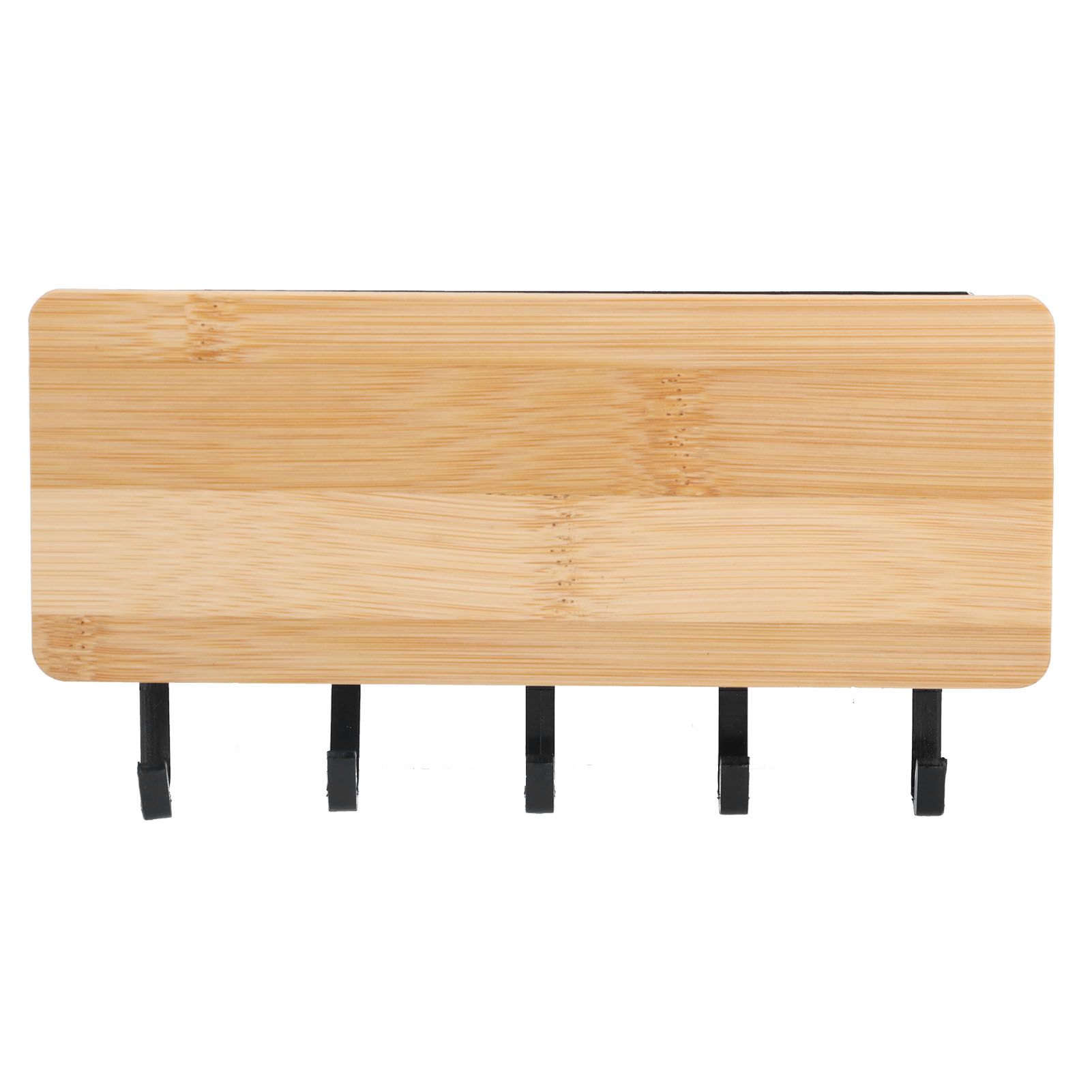 Wall Mounted Key Holder Bamboo Modern Anti Slip Key Hanger for Home Office view 3