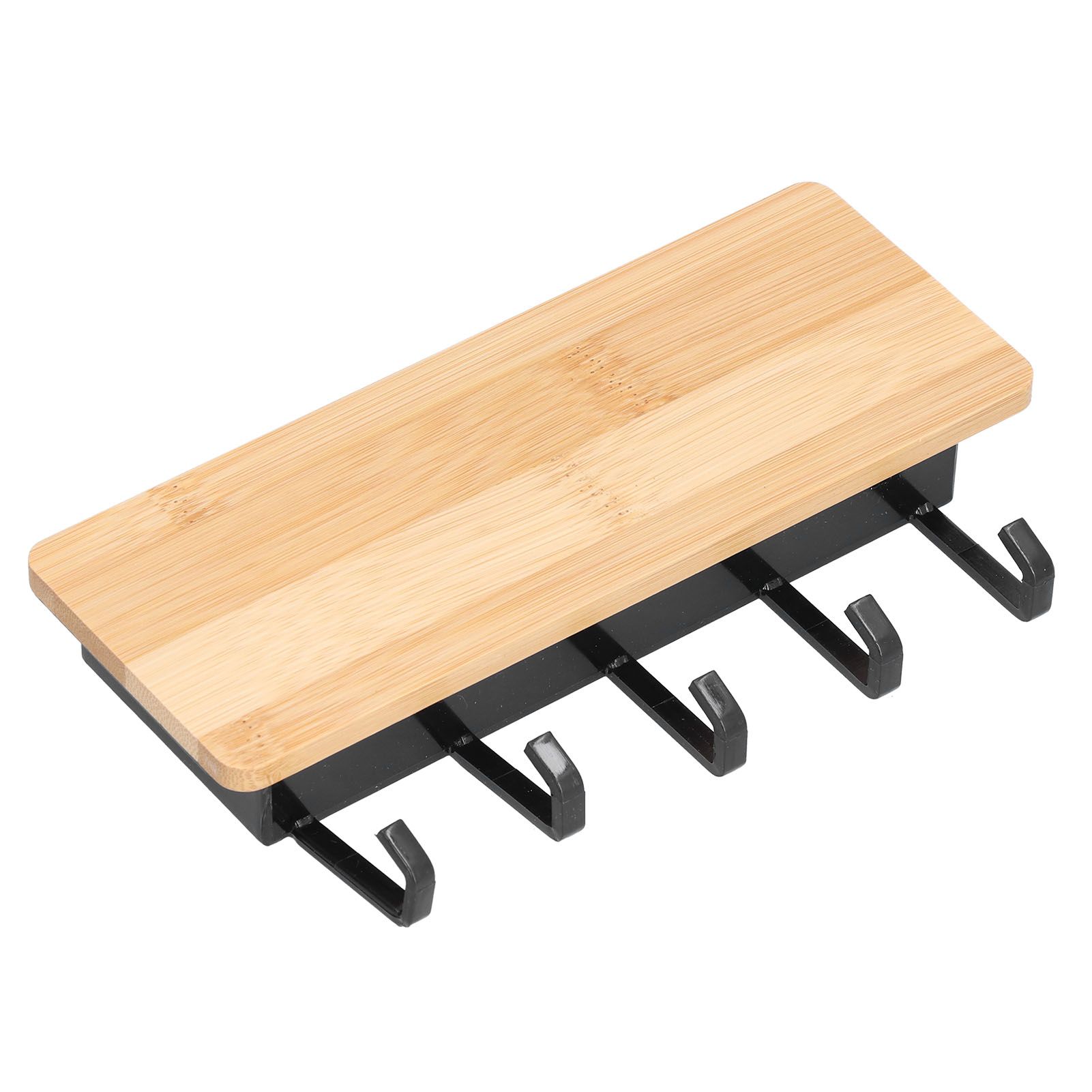 Wall Mounted Key Holder Bamboo Modern Anti Slip Key Hanger for Home Office view 6