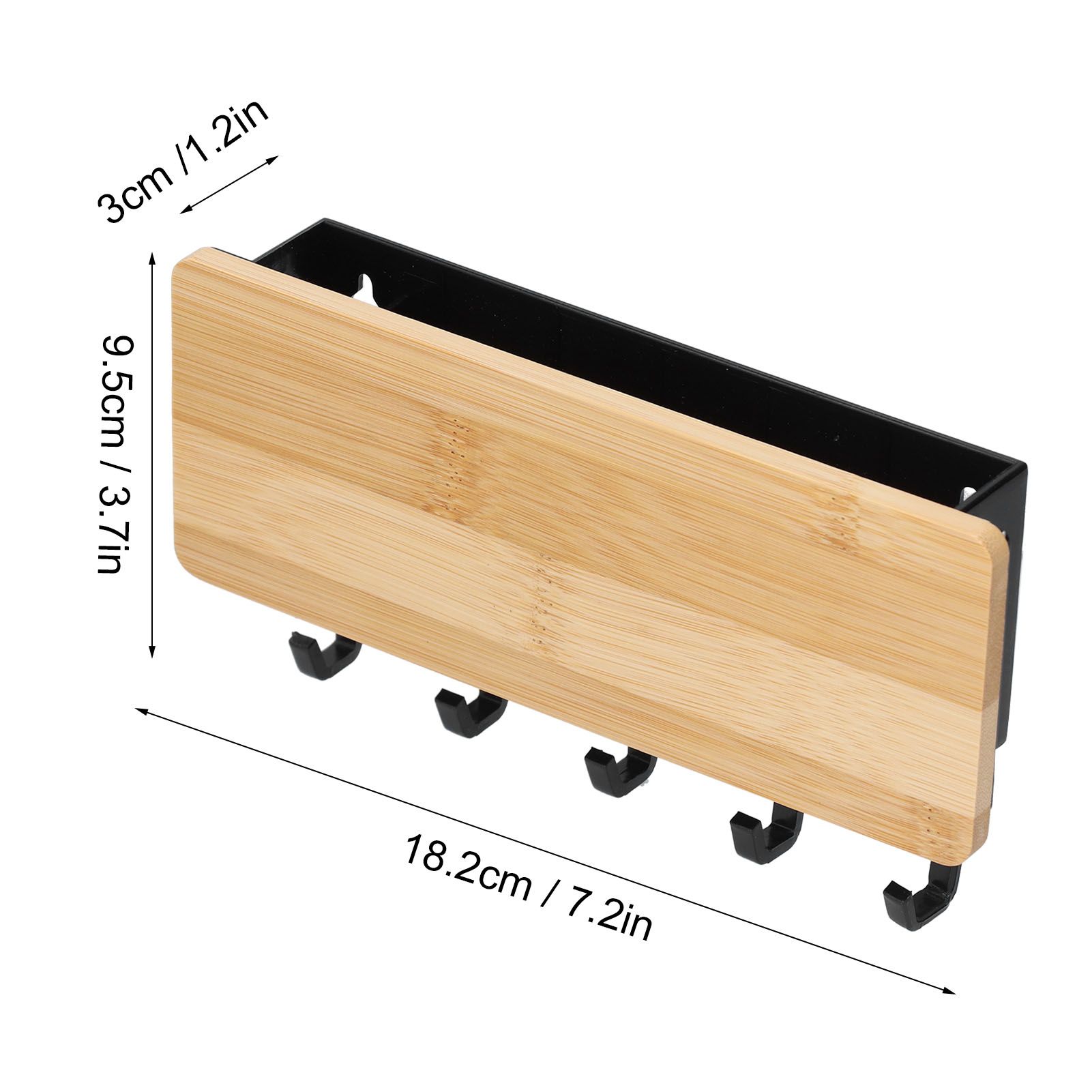 Wall Mounted Key Holder Bamboo Modern Anti Slip Key Hanger for Home Office view 13