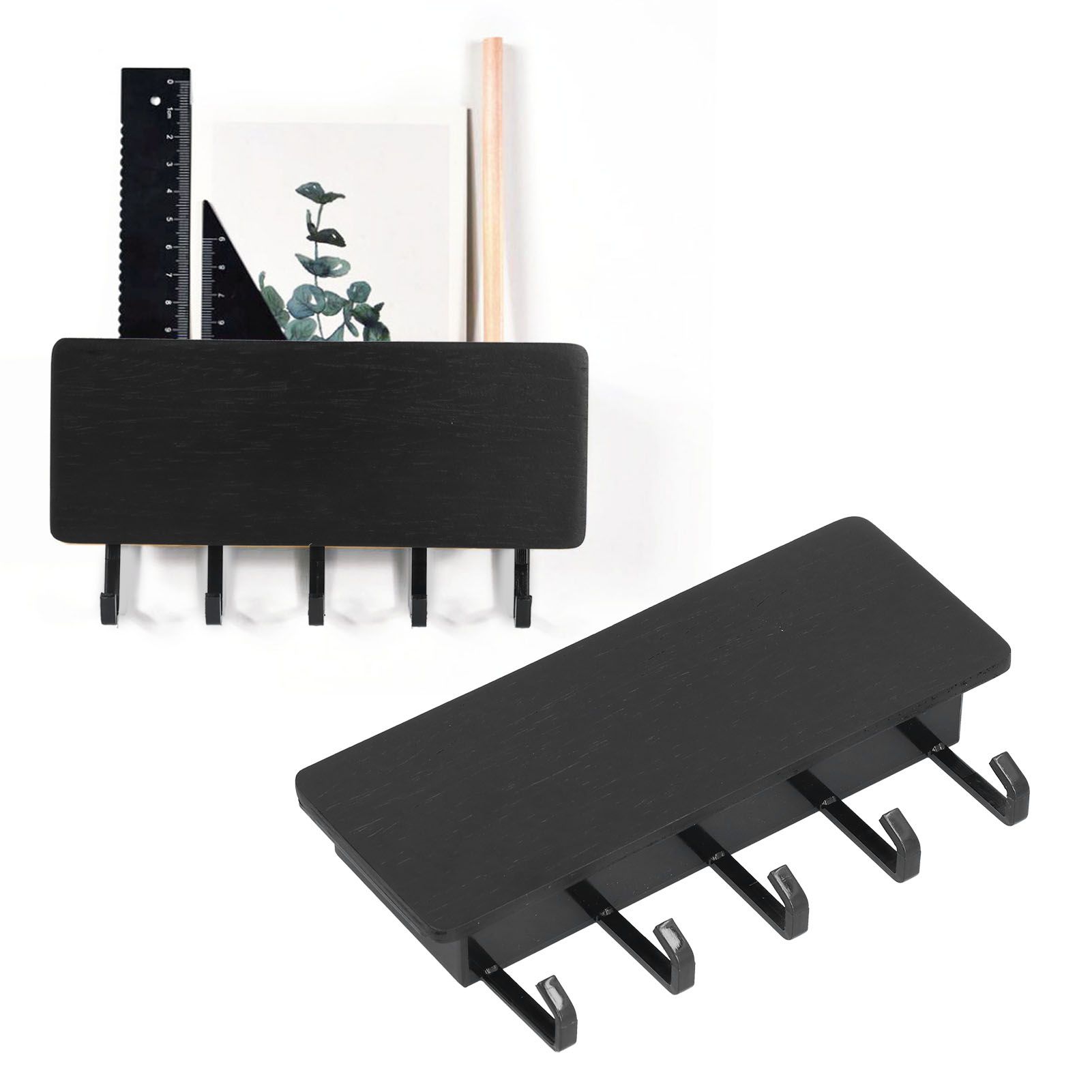 Wall Mounted Key Holder Bamboo Modern Anti Slip Key Hanger for Home Office view 11