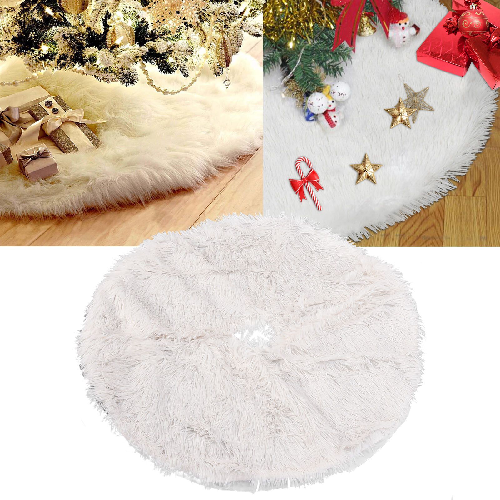 Christmas Tree Skirt Floor Mat Base Cover Round Carpet for Xmas New Year Party view 12