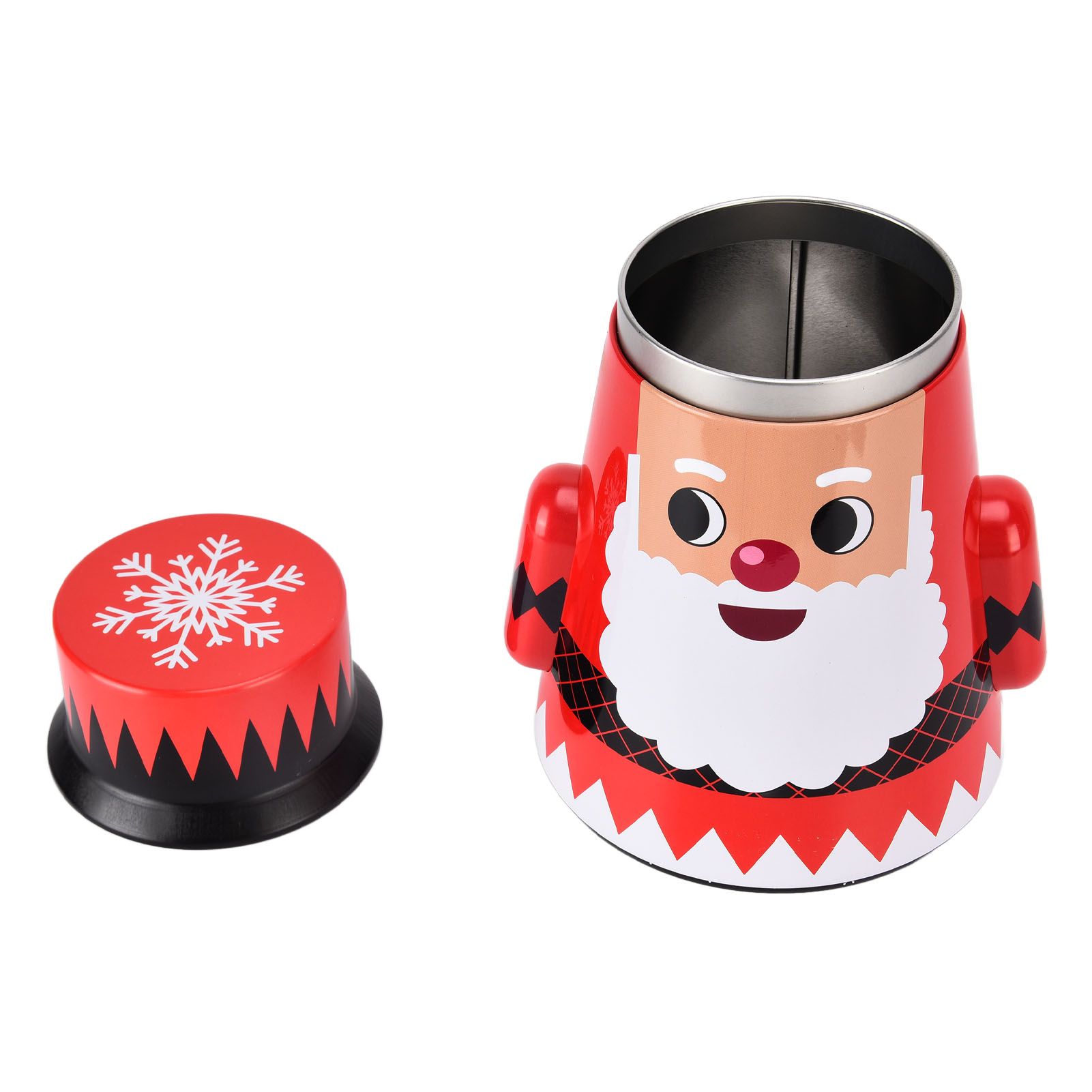 Christmas Candy Iron Box Roly Poly Design Santa Claus Snowman Candy Cans view 5