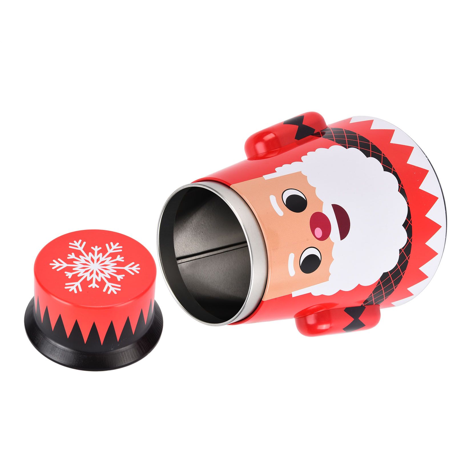 Christmas Candy Iron Box Roly Poly Design Santa Claus Snowman Candy Cans view 6