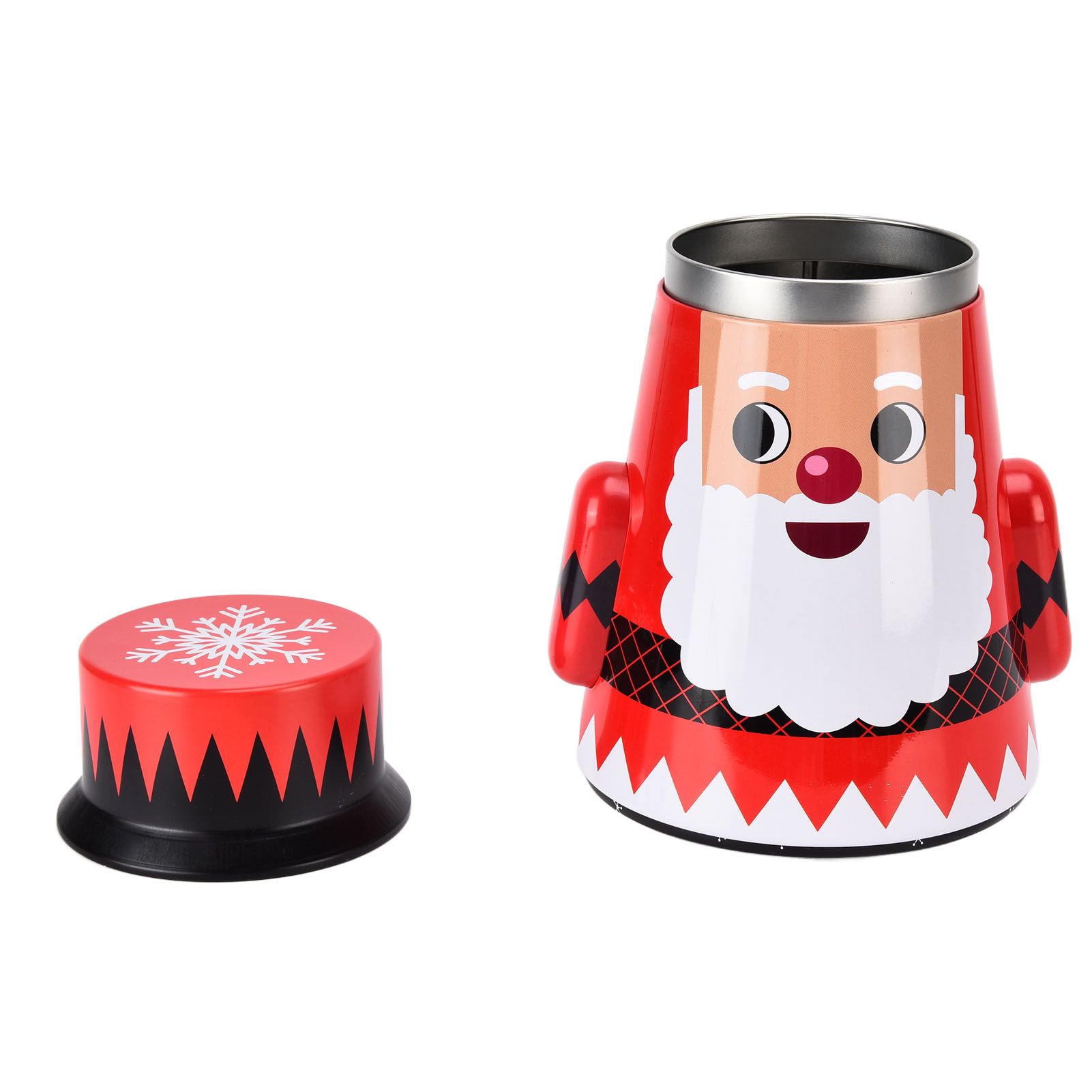 Christmas Candy Iron Box Roly Poly Design Santa Claus Snowman Candy Cans view 7