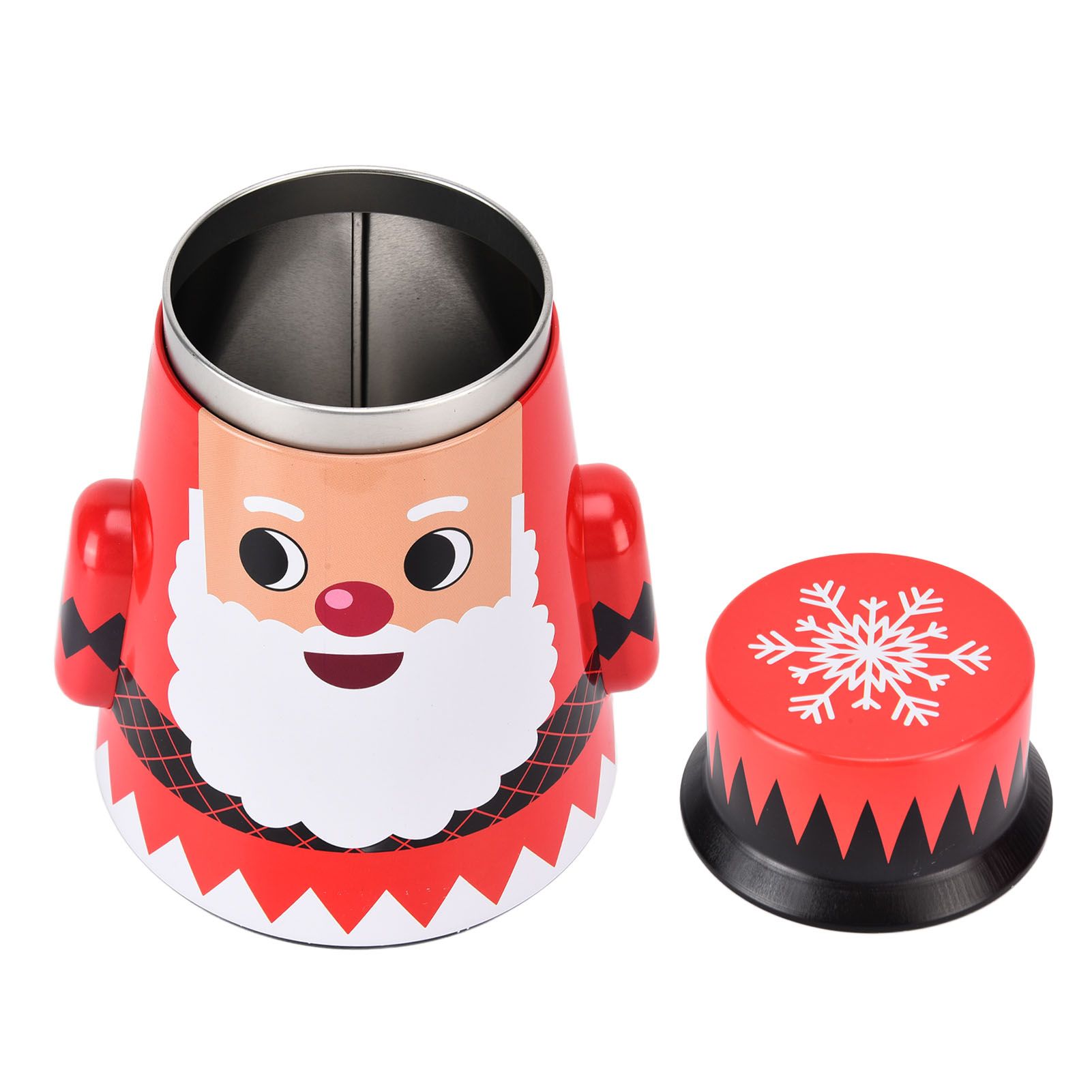 Christmas Candy Iron Box Roly Poly Design Santa Claus Snowman Candy Cans view 8