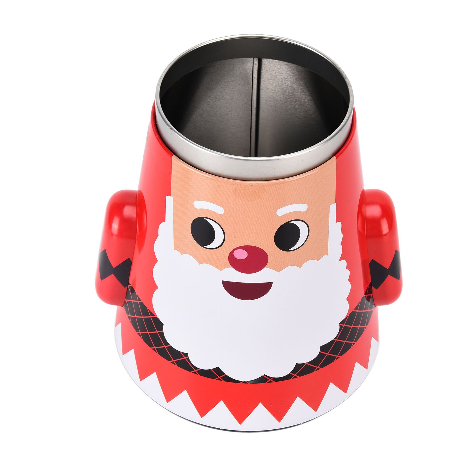 Christmas Candy Iron Box Roly Poly Design Santa Claus Snowman Candy Cans view 10