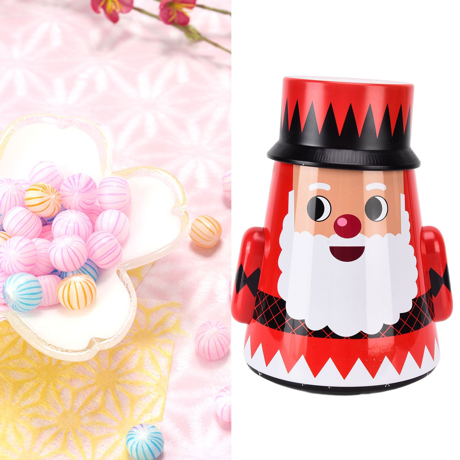 Christmas Candy Iron Box Roly Poly Design Santa Claus Snowman Candy Cans view 11