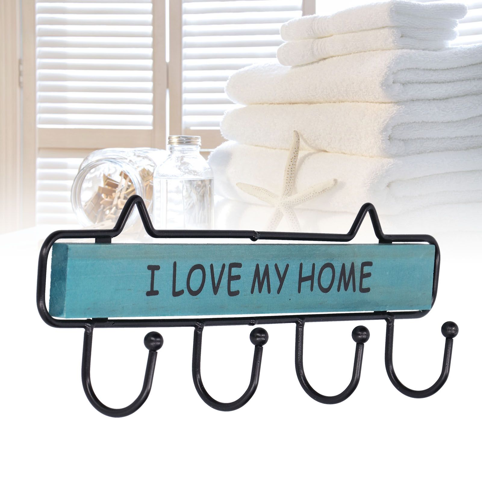 Wood Wall Hanger Wall Mounted Clothes Holder Coat Rack Key Hook for Cloakroom view 12