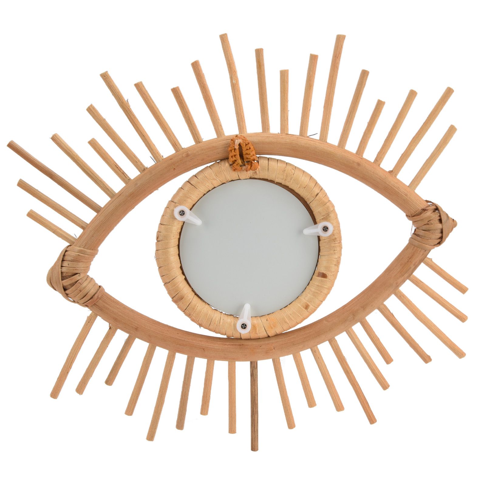 Nordic Makeup Mirror Rattan Woven Eye Shape Wall Hanging Mirror for Home Hotel view 8