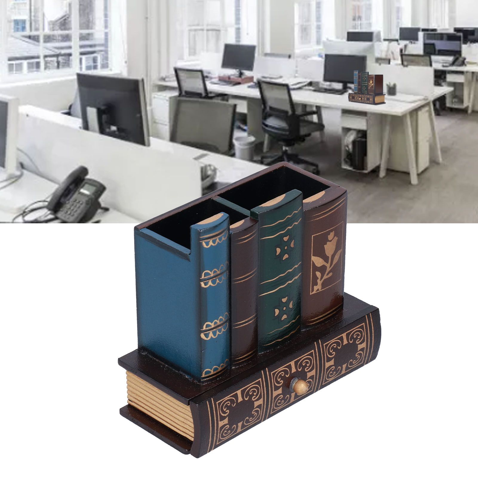 Retro Style Pencil Holder Pen Cup Desktop Storage Organizer Decoration for view 11