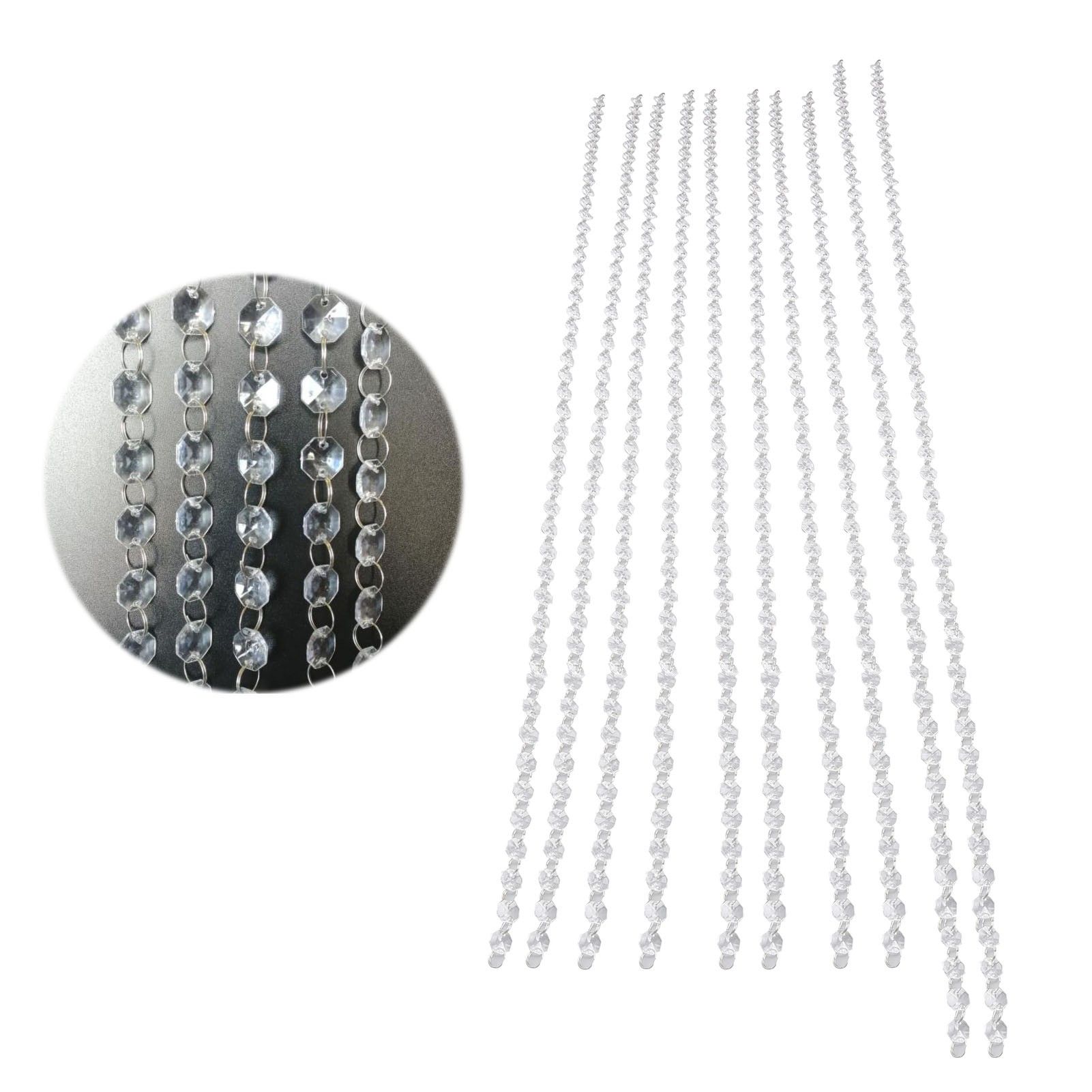 14mm Octagonal Bead String Acrylic Crystal Pearl Chains for Birthday Wedding view 11