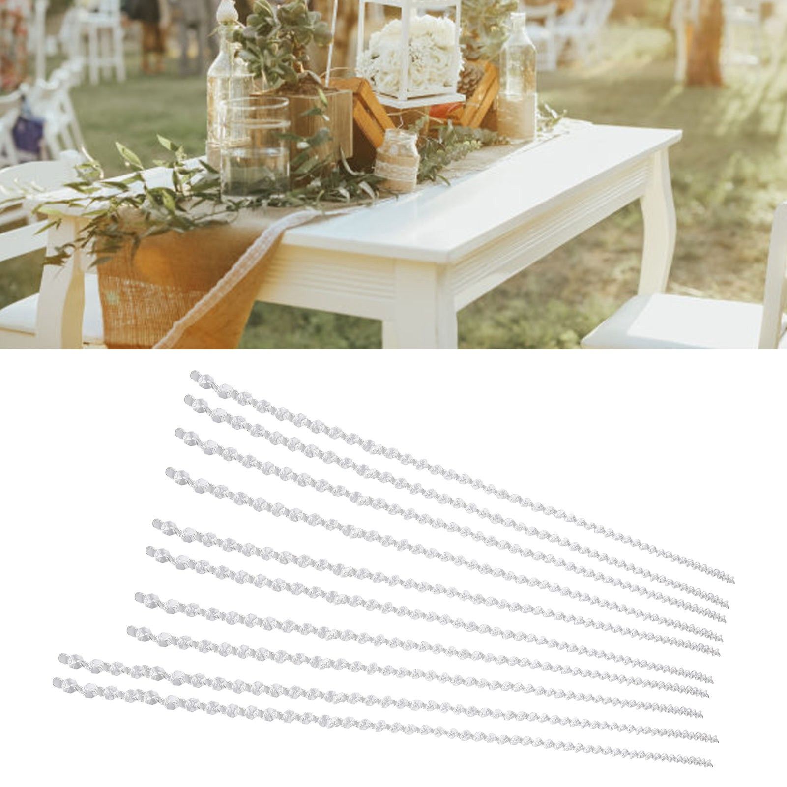 14mm Octagonal Bead String Acrylic Crystal Pearl Chains for Birthday Wedding view 12
