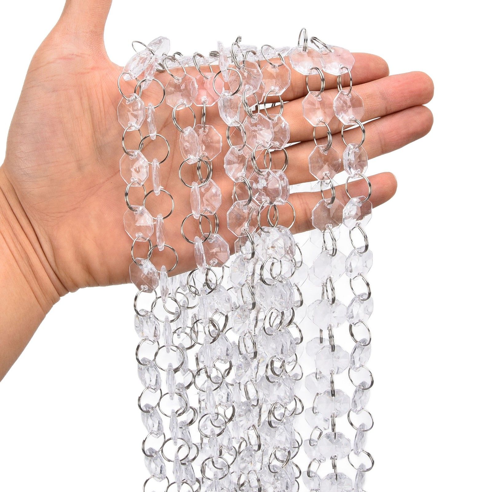 14mm Octagonal Bead String Acrylic Crystal Pearl Chains for Birthday Wedding view 13