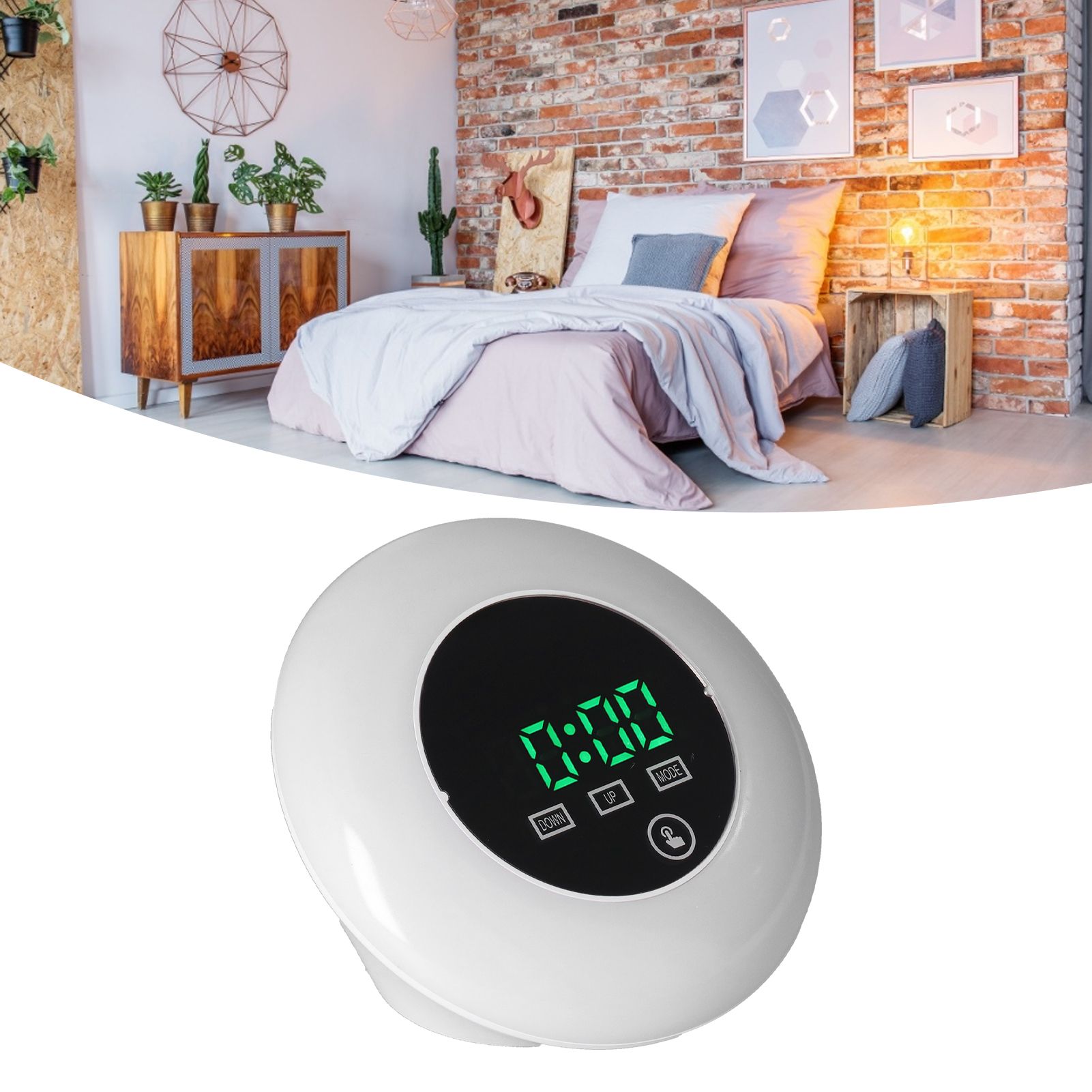 LED Digital Alarm Clock Mirror Clock Thermometer Clock 7 Color Electronic view 11