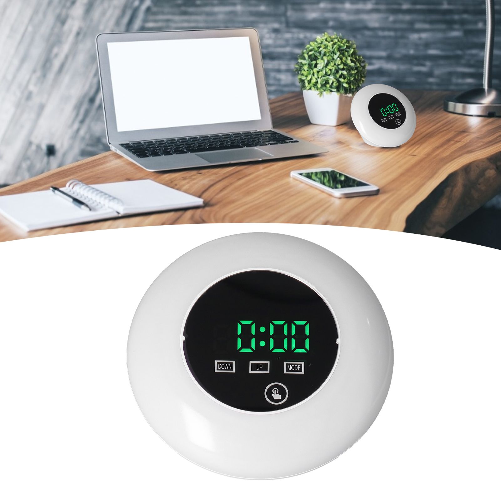 LED Digital Alarm Clock Mirror Clock Thermometer Clock 7 Color Electronic view 12