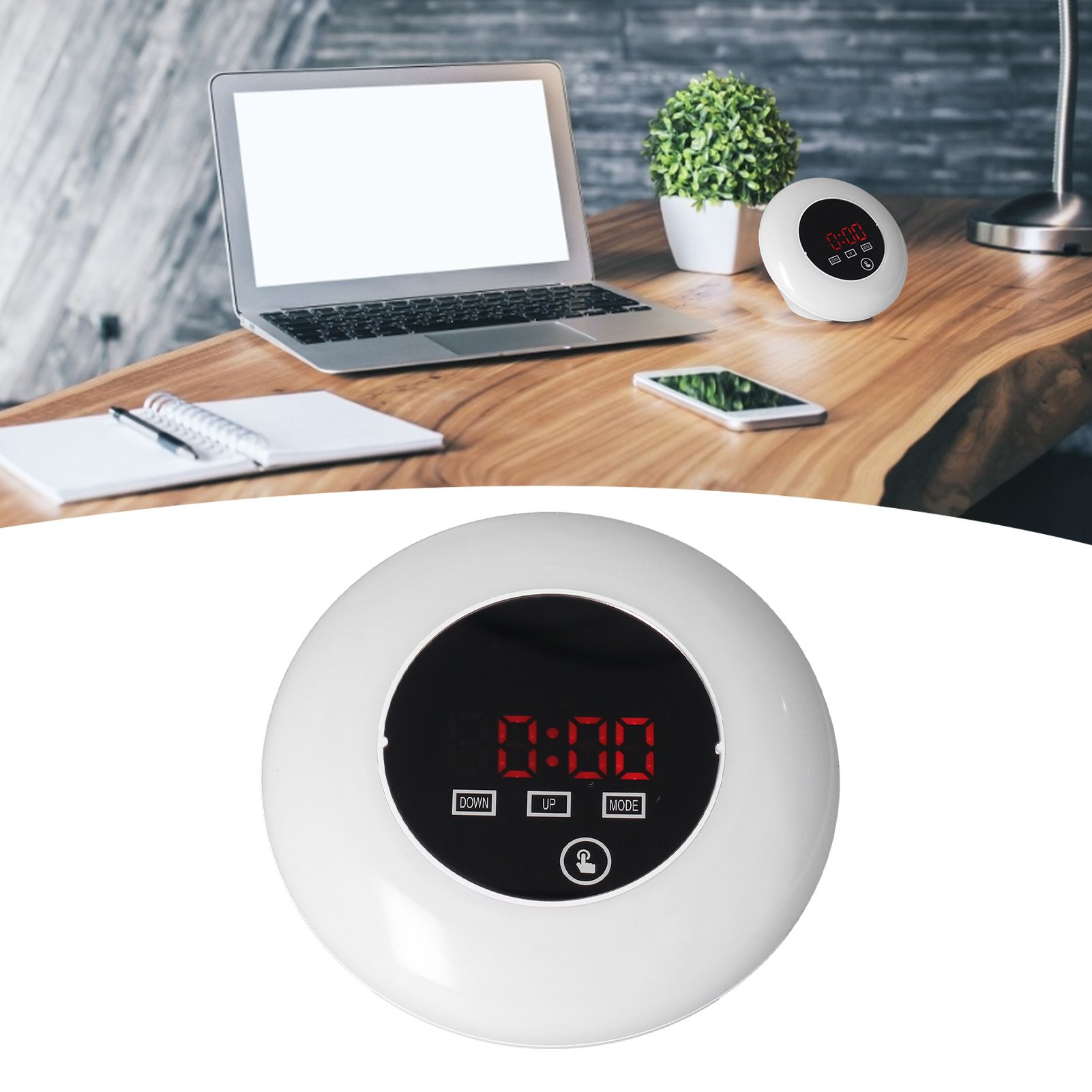 LED Digital Alarm Clock Mirror Clock Thermometer Clock 7 Color Electronic view 11