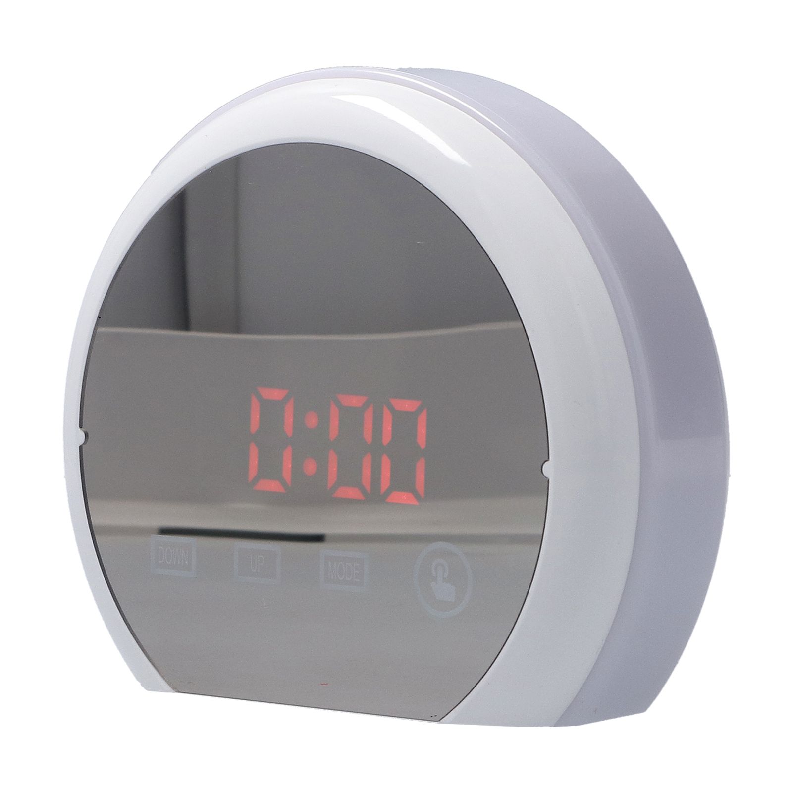 Digital LED Mirror Clock with 7 Color Lighting Snooze Alarm Clock Temperature view 4
