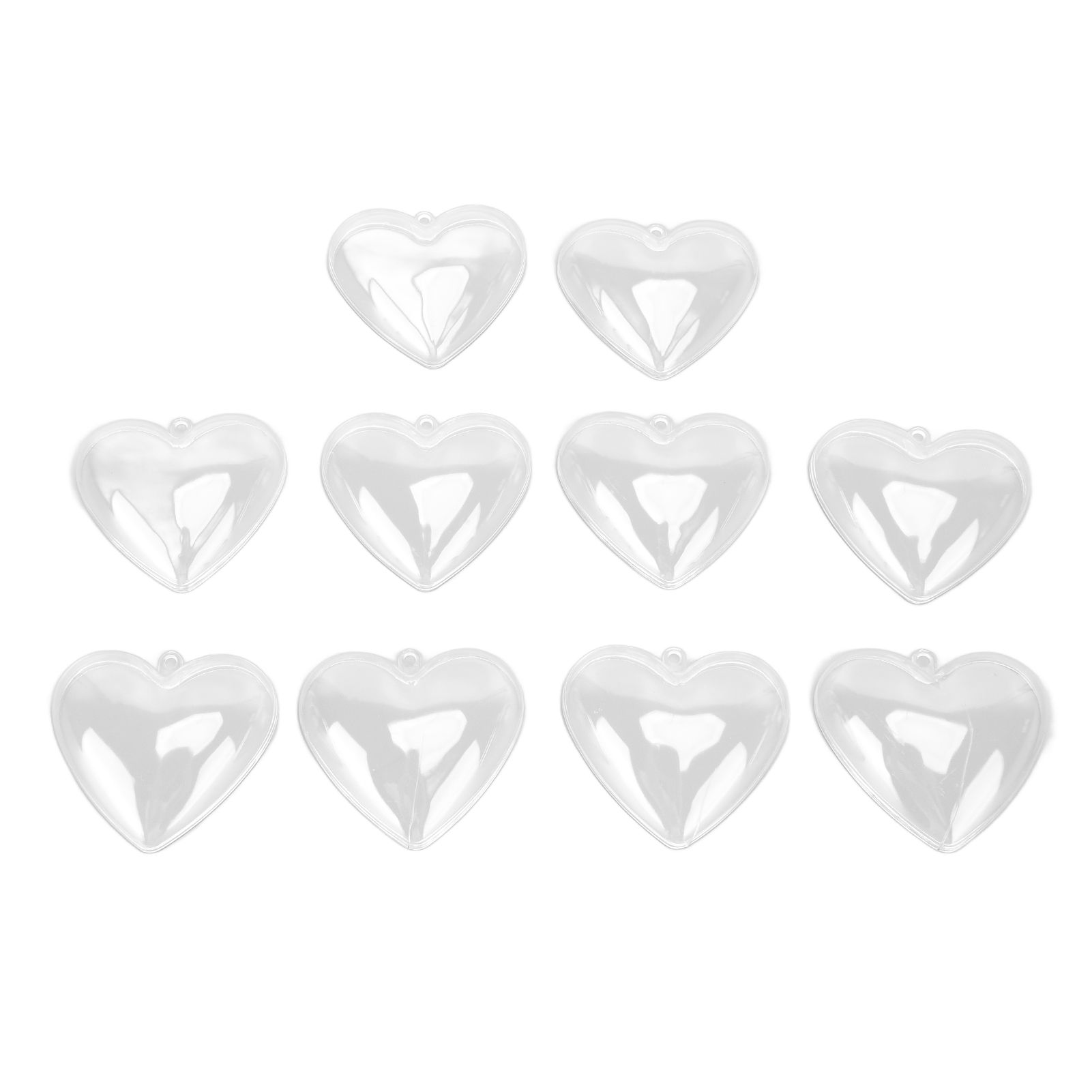 5Pcs Clear Fillable Ball Transparent Heart Shape Plastic Ornaments for DIY view 2