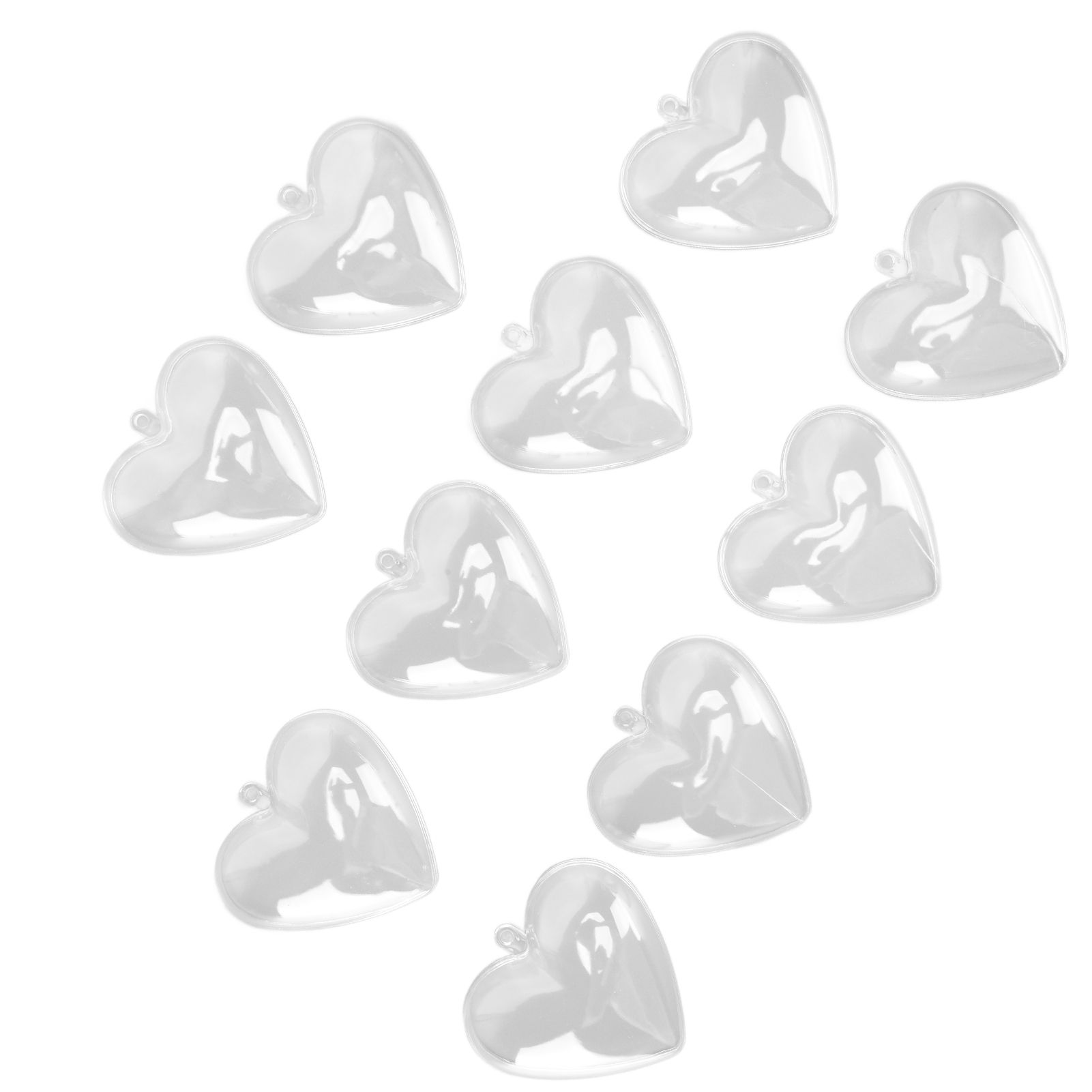 5Pcs Clear Fillable Ball Transparent Heart Shape Plastic Ornaments for DIY view 5