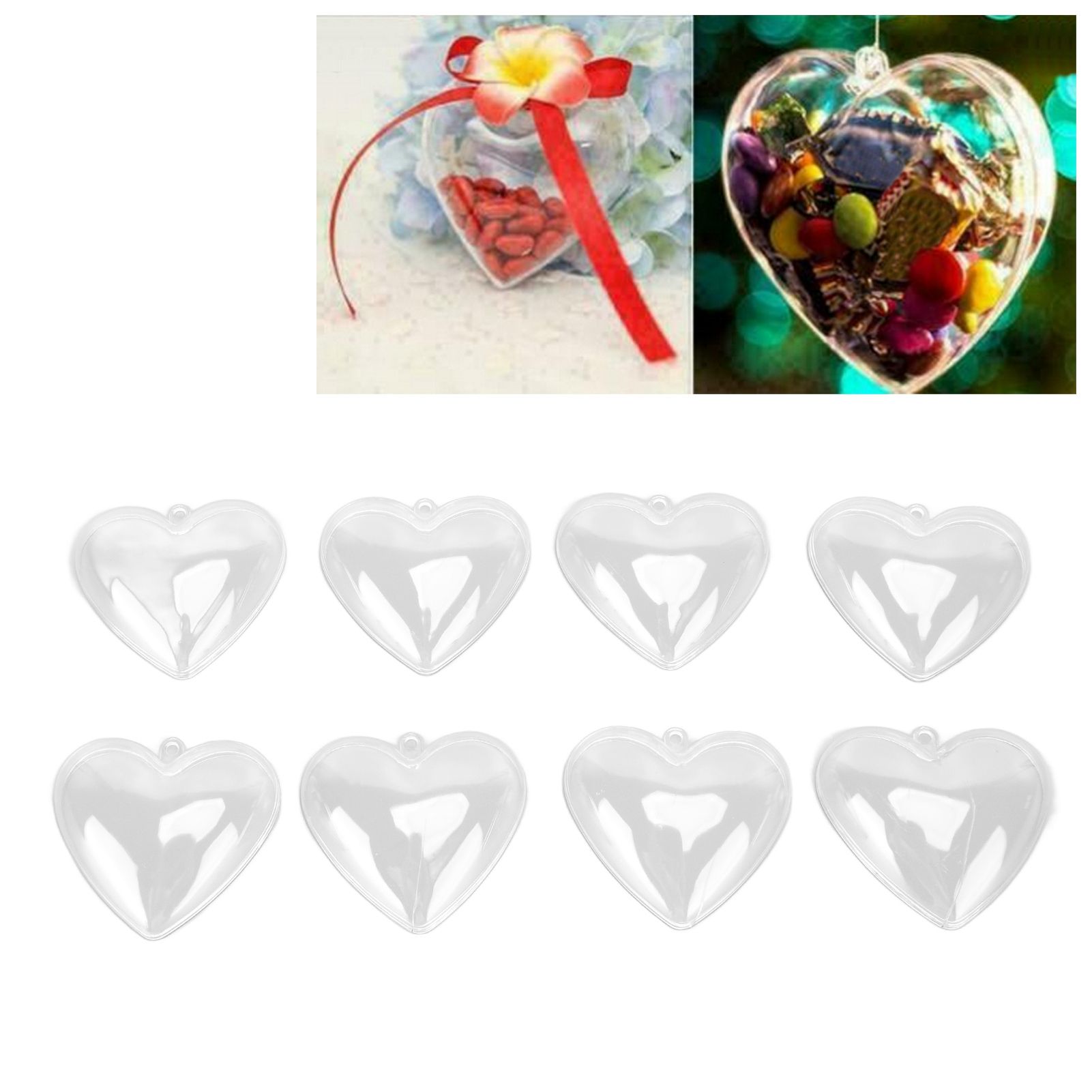 5Pcs Clear Fillable Ball Transparent Heart Shape Plastic Ornaments for DIY view 11