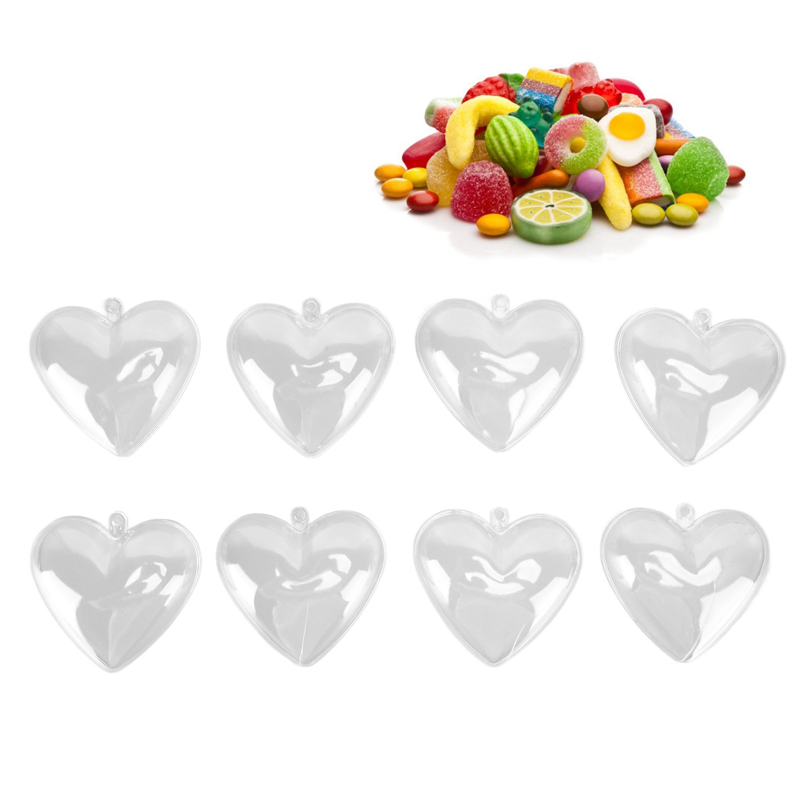 5Pcs Clear Fillable Ball Transparent Heart Shape Plastic Ornaments for DIY view 12