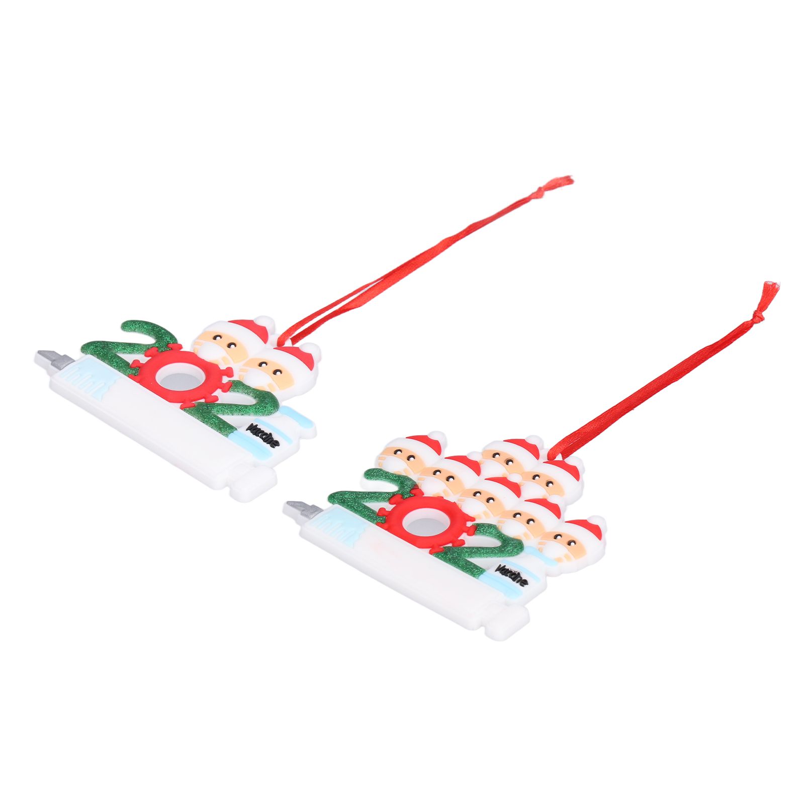 2pcs 2021 Vaccine Christmas Ornaments Hanging Personalized Christmas Tree view 2