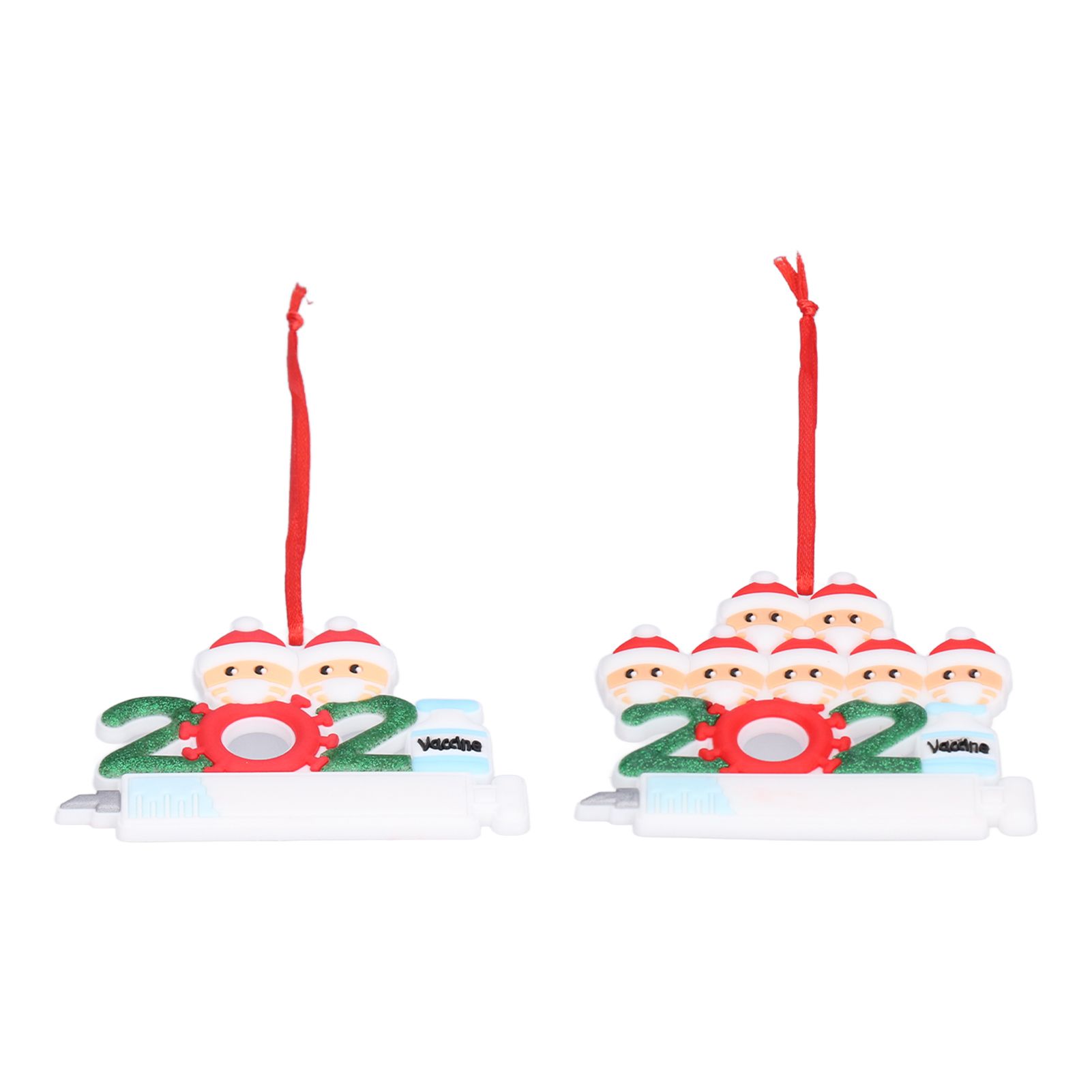 2pcs 2021 Vaccine Christmas Ornaments Hanging Personalized Christmas Tree view 3
