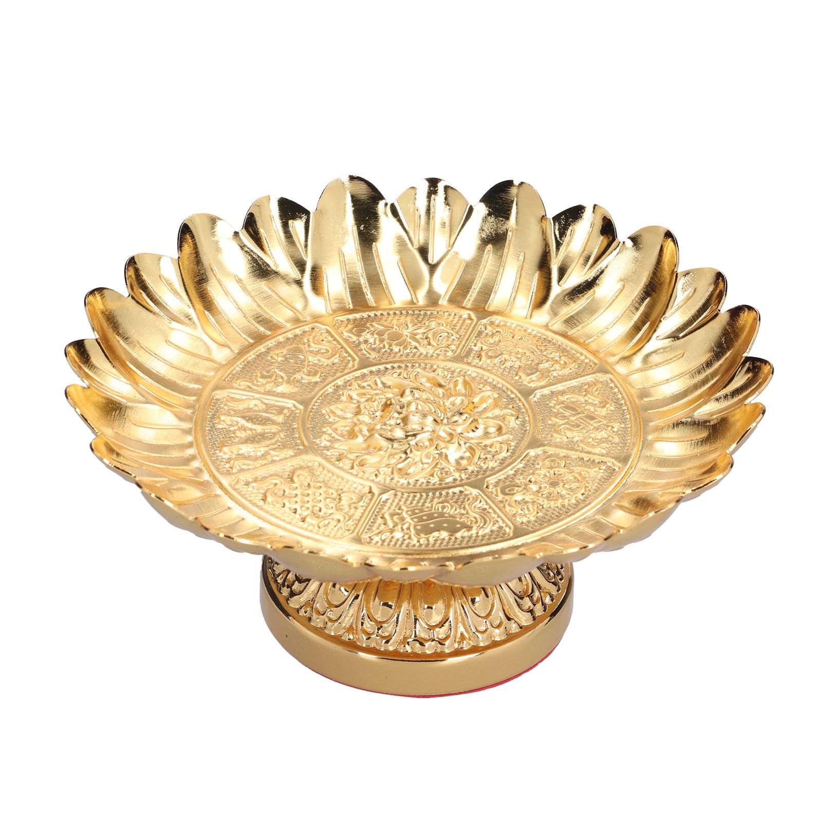 Fruit Tray Retro Style Flat Glossy Durable Alloy Decorative Plate for Temples view 4
