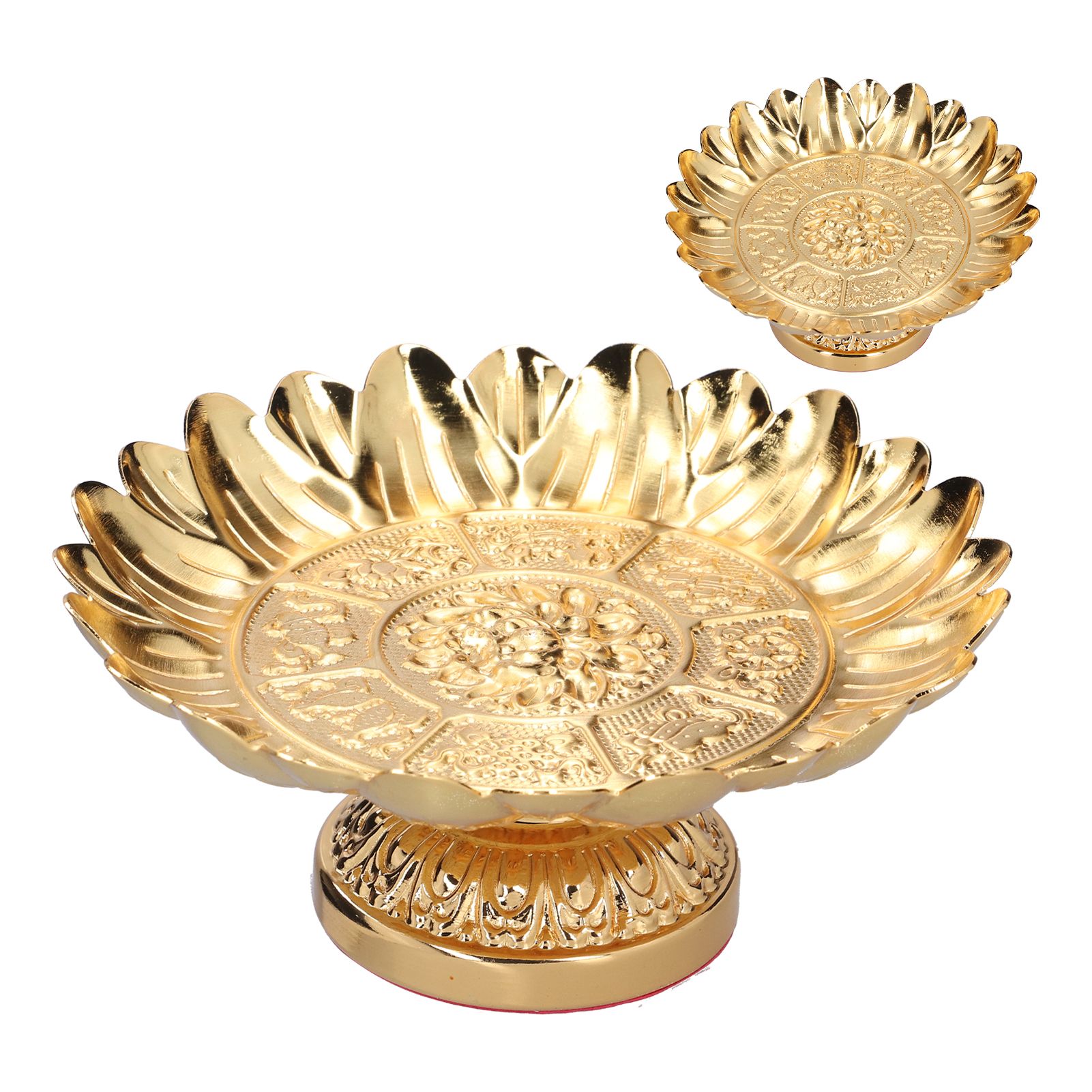 Fruit Tray Retro Style Flat Glossy Durable Alloy Decorative Plate for Temples view 6