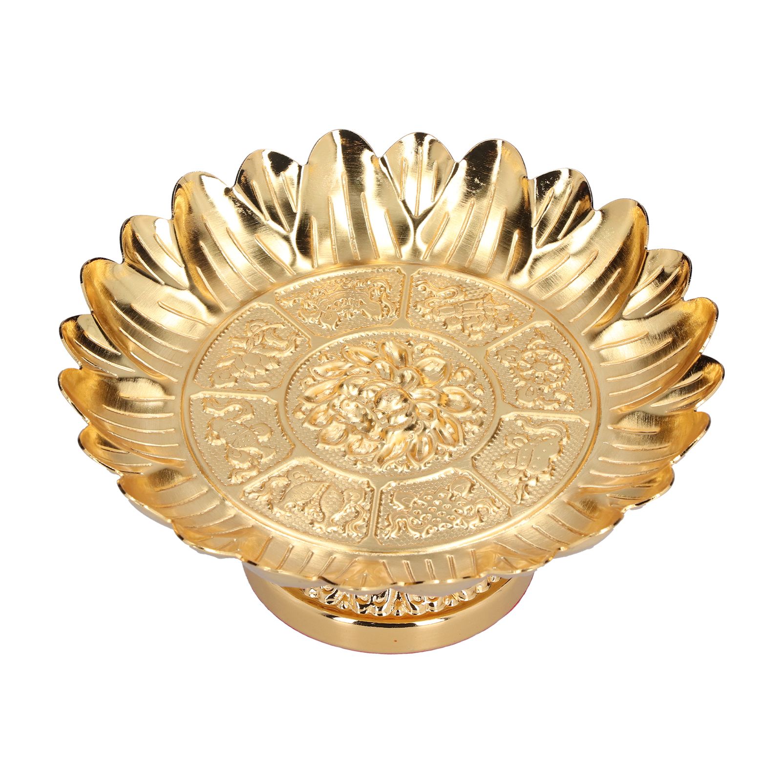 Fruit Tray Retro Style Flat Glossy Durable Alloy Decorative Plate for Temples view 7