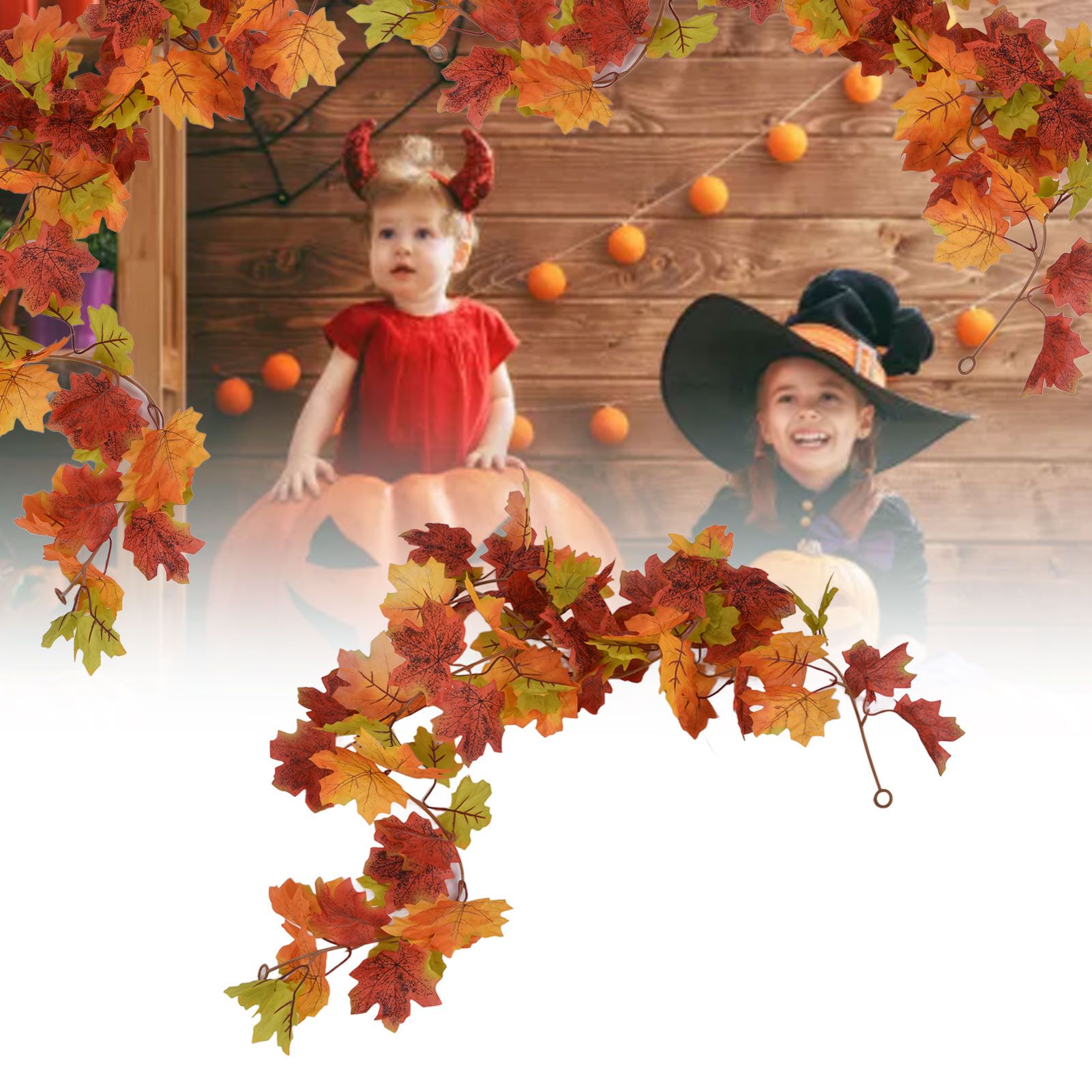Decorative Artificial Maple Garland Fall Leaf Garland Decoration Thanksgiving view 12