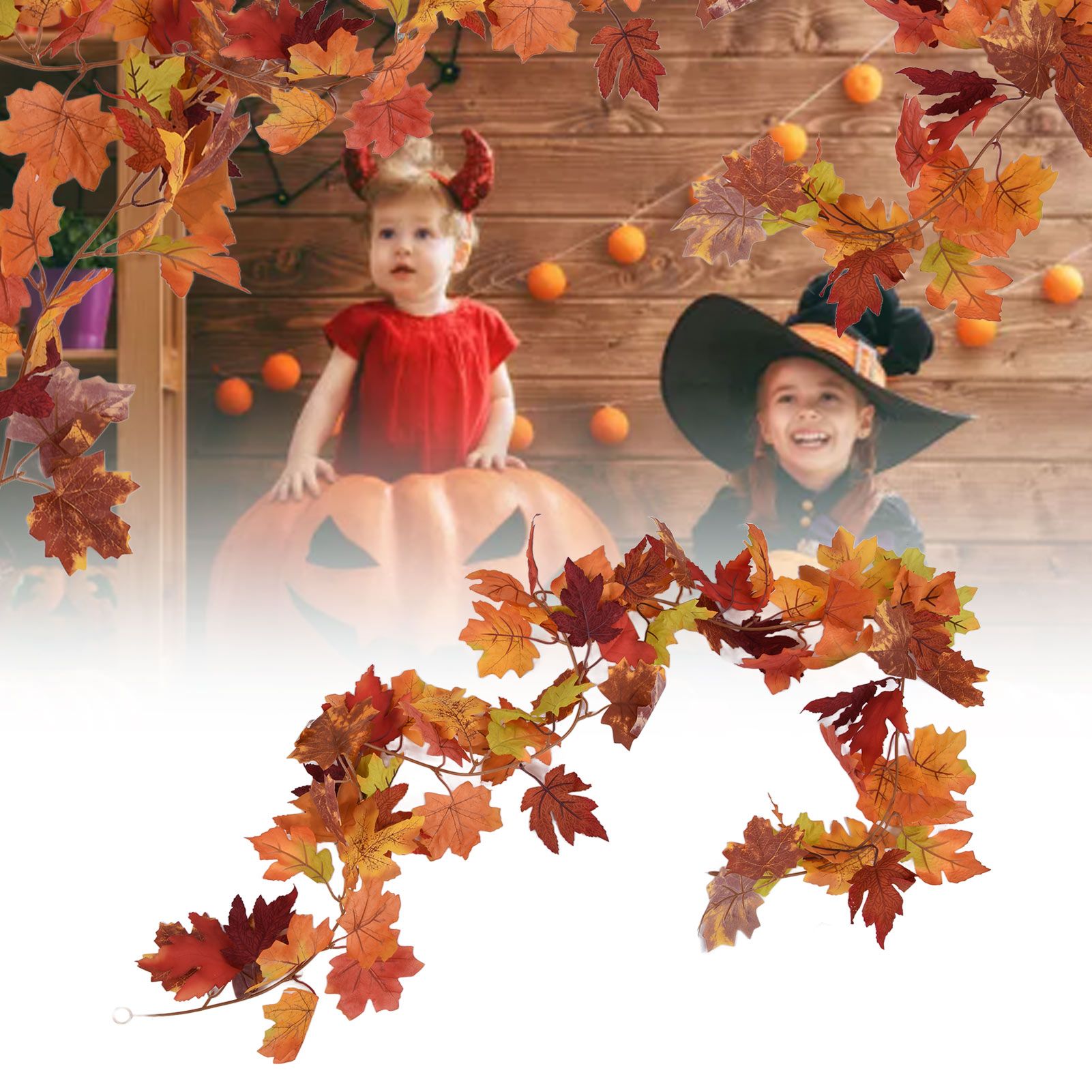 Decorative Artificial Maple Garland Fall Leaf Garland Decoration Thanksgiving view 11